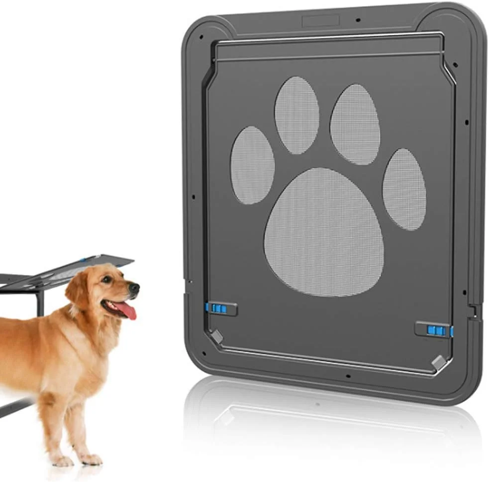 درب توری حیوانات خانگی سگ و گربه، محافظ درب توری حیوانات خانگی، درب مغناطیسی حیوانات خانگی، دریچه گربه قفل اتوماتیک قابل قفل برای سگ و گربه کوچک، مشکی