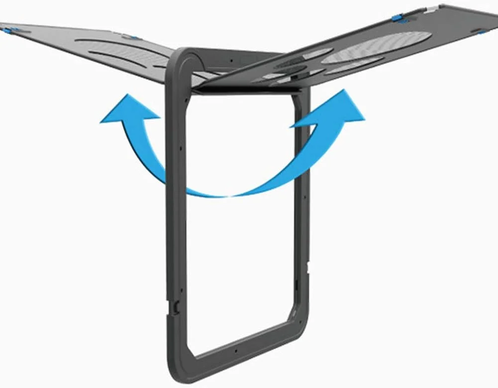 درب توری حیوانات خانگی سگ و گربه، محافظ درب توری حیوانات خانگی، درب مغناطیسی حیوانات خانگی، دریچه گربه قفل اتوماتیک قابل قفل برای سگ و گربه کوچک، مشکی