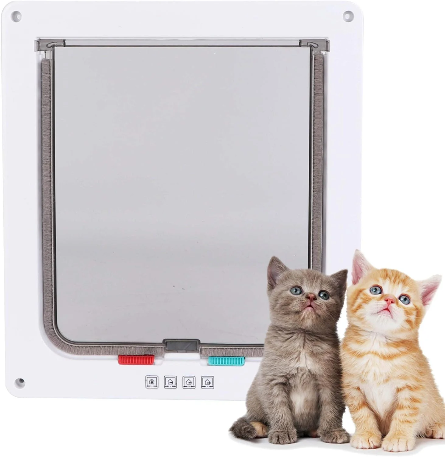 درب توری حیوانات خانگی ABS اکریلیک سگ گربه ضد آب درب قفل‌شو حیوانات خانگی اندازه داخلی 23x20 سانتی‌متر برای سگ و گربه کوچک و متوسط