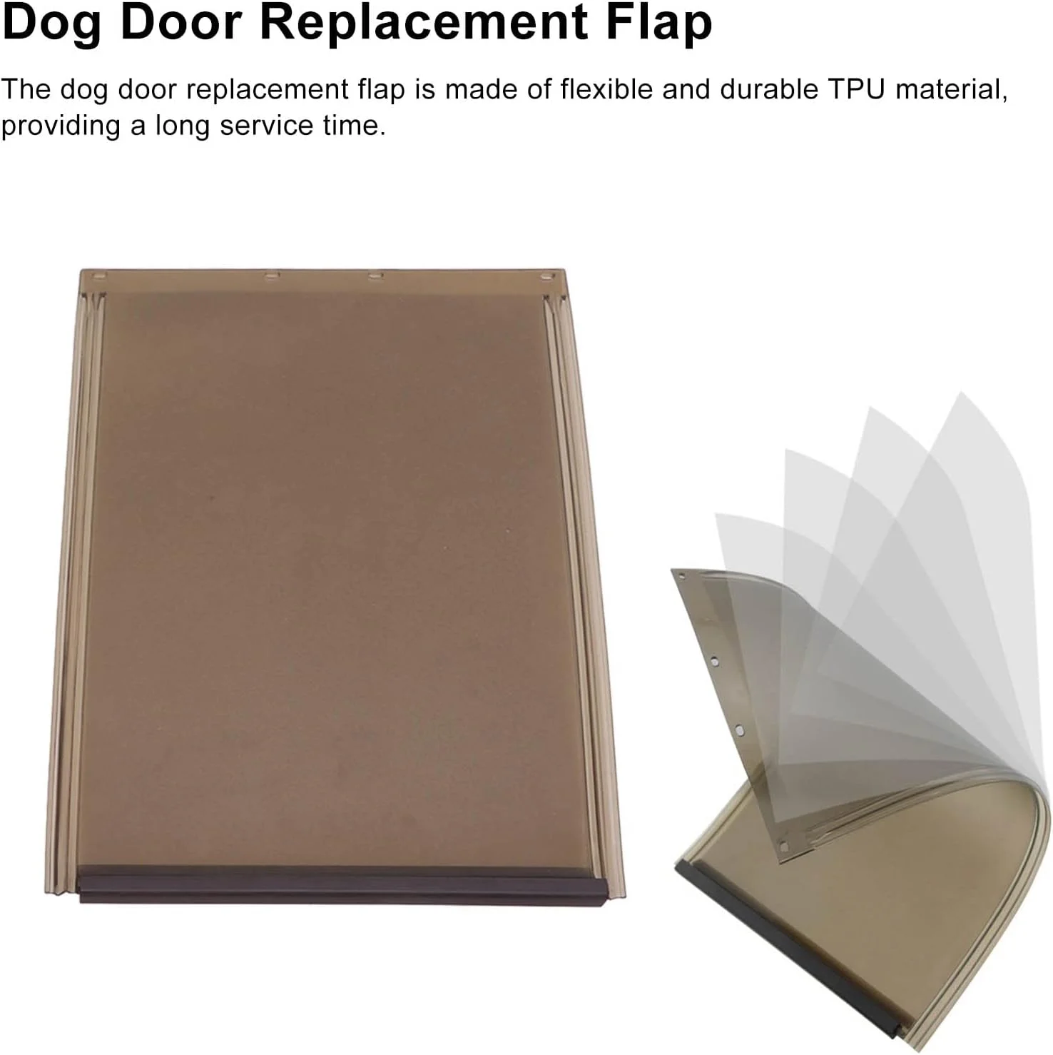 درب دریچه سگ، دریچه جایگزین درب سگ با جذب ضربه مقاوم در برابر ضربه TPU با ظرفیت باربری قوی برای درب حیوانات خانگی پلاستیکی (کد M)