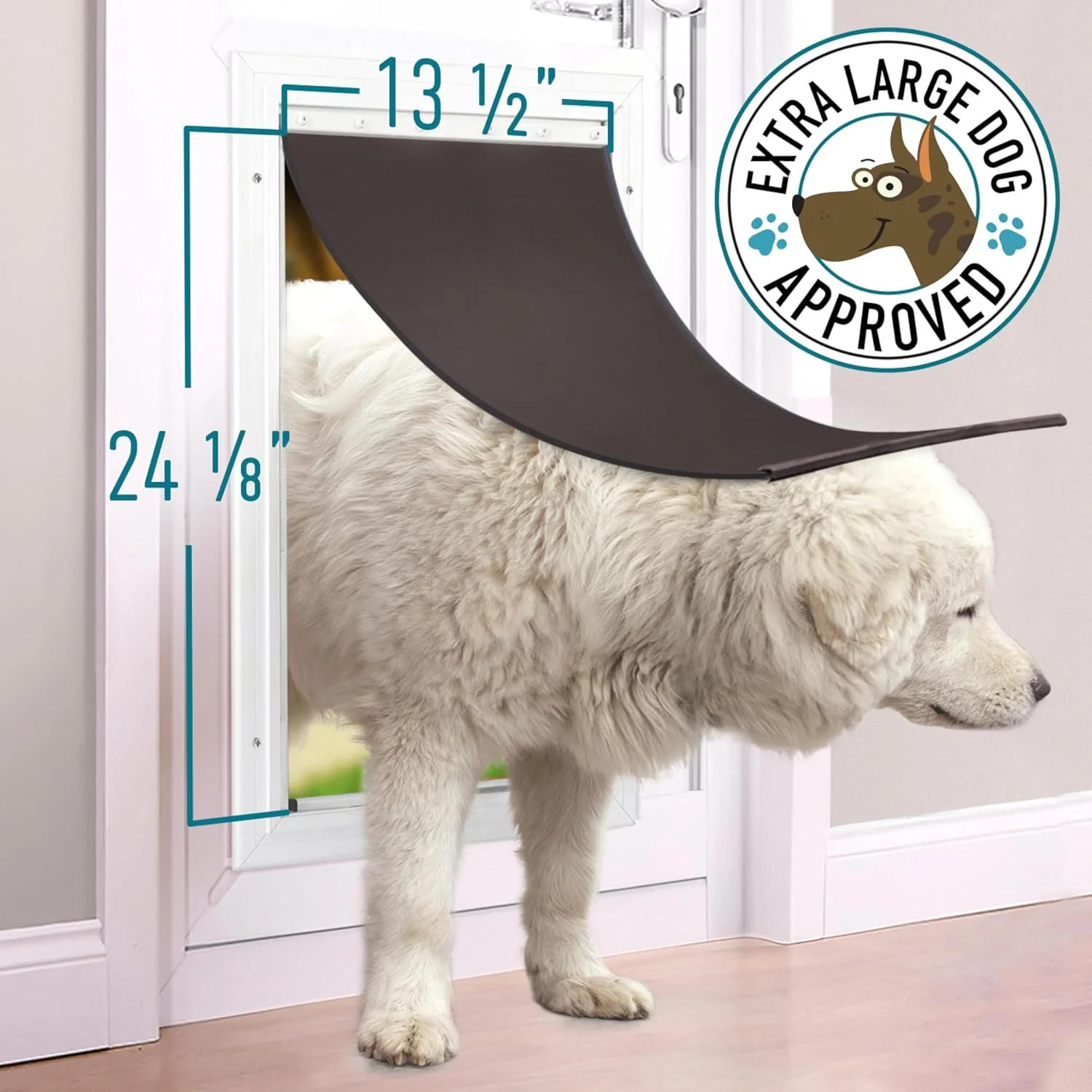 درب اضافی بزرگ سگ، سازگار با درب های سگ Freedom PetSafe PAC 11-11040 - ابعاد 34.92 در 60.32 سانتی متر، ساخته شده از مواد انعطاف پذیر مقاوم در برابر آب و هوا - درب سگ سایز XL