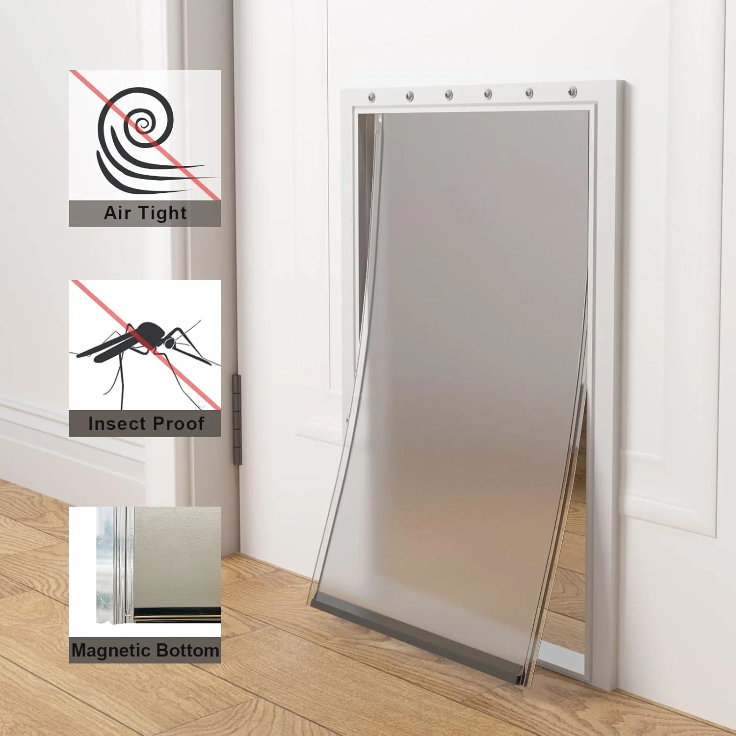 درب جایگزین بسیار بزرگ سگ همراه با پیچ، سازگار با درب های سگ PetSafe Freedom Doggie Doors PAC 11-11040، ابعاد 33.3 x 63.2 سانتیمتر، انعطاف پذیر، بادوام، بدون BPA، مواد مقاوم در برابر آب و هوا