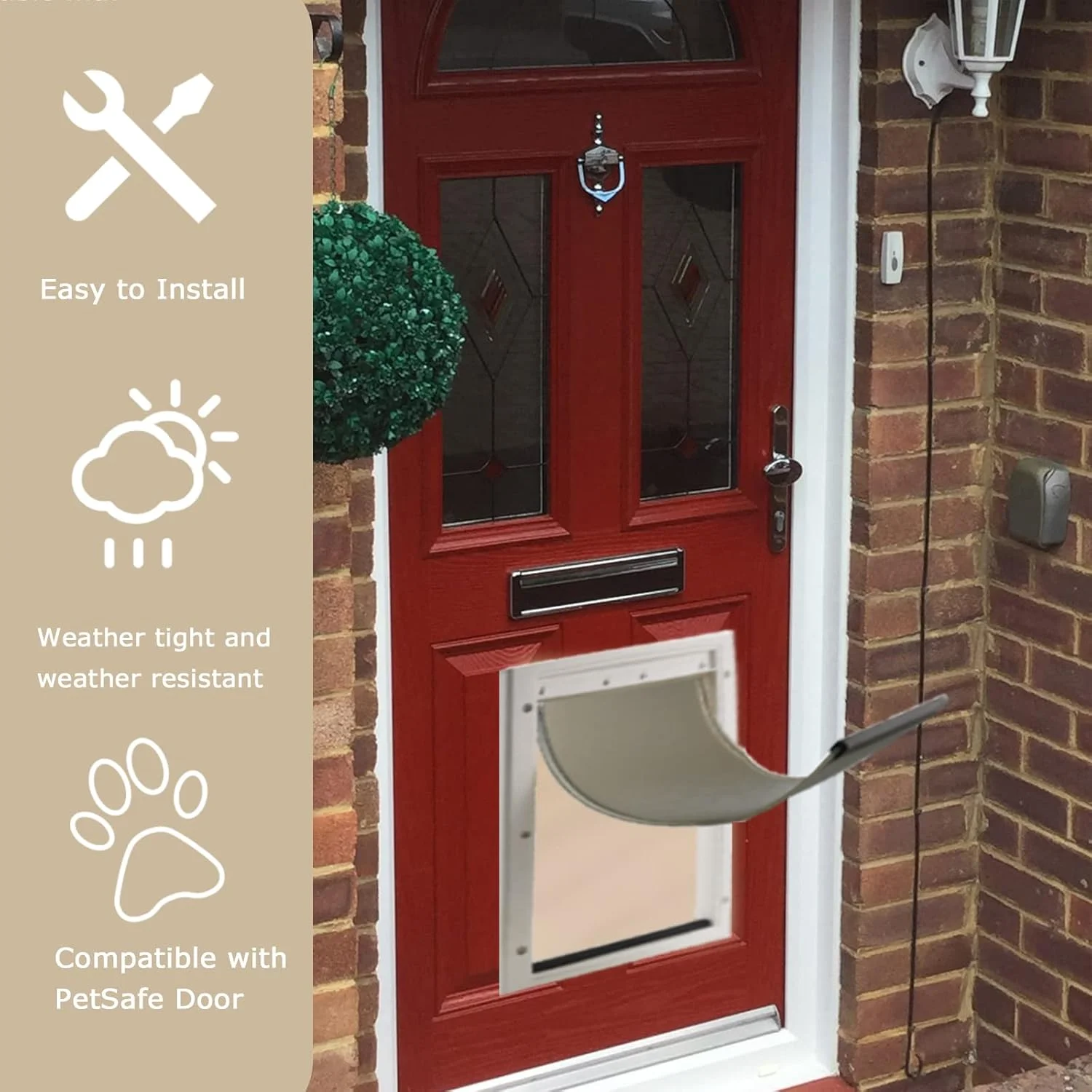 دریچه جایگزین درب حیوانات خانگی Poweka PAC11-11039 برای سگ و گربه، دریچه های جایگزین درب سگ سازگار با PetSafe، سایز بزرگ 25.7 سانتی متر در 42.8 سانتی متر