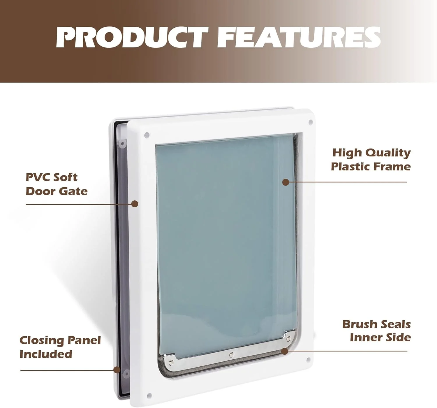 Flap Door for Dogs 2 Ways Locking Flap Door Wall Entry Door with Transparent Flap (Small)