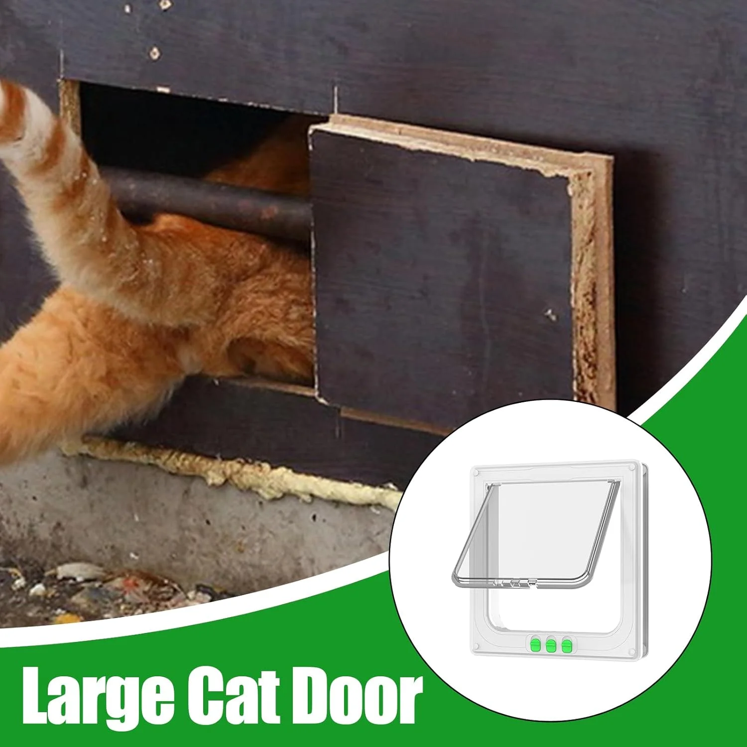 درب حیوانات خانگی - درب بزرگ سگ اکریلیک - طراحی ایمن دروازه شفاف دو طرفه بازشو برای بچه گربه، توله سگ، خانه حیوانات خانگی، پنجره بیرونی آپارتمان