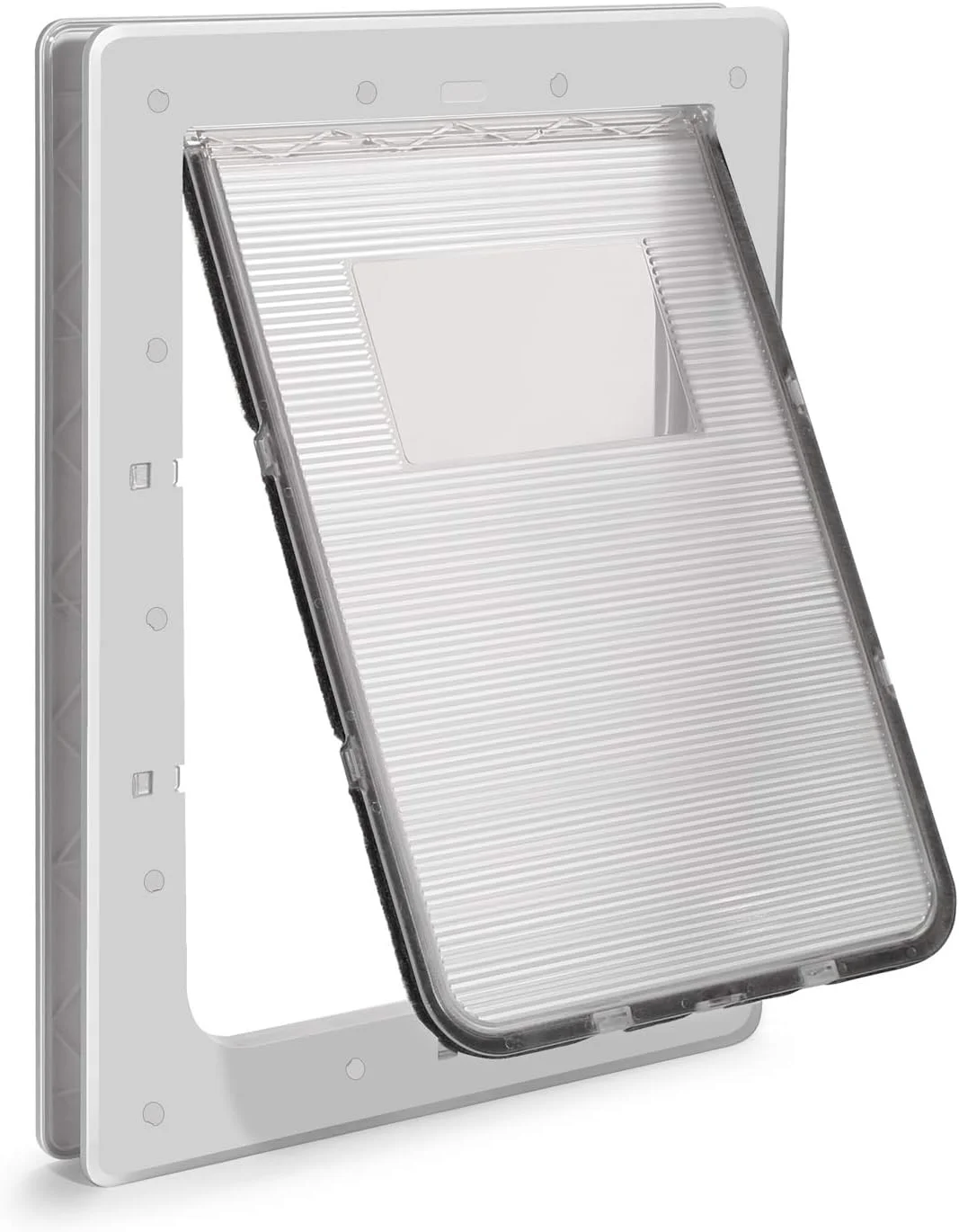 درب بزرگ حیوانات خانگی Ownpets با قاب داخلی پلاستیکی سخت 42.4x29.4 سانتی متر با قفل ایمن پیستونی، قاب بادوام و محکم نصب آسان درب سگ برای سگ های بزرگ، سفید