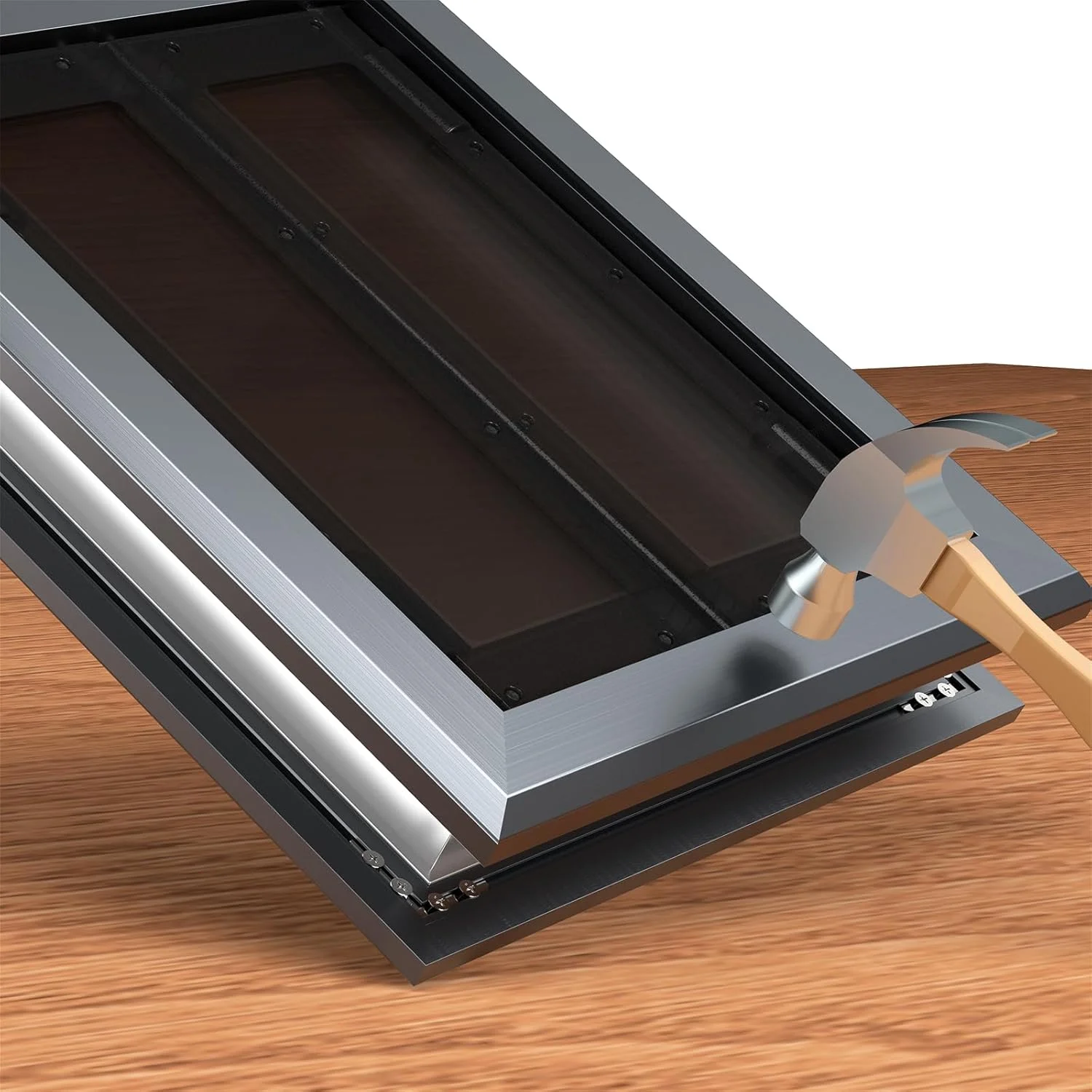 درب آلومینیومی بزرگ حیوانات خانگی برای درب بیرونی، دارای دریچه های مغناطیسی دوتایی قوی، درب بادوام برای حیوانات خانگی بزرگ و متوسط ​​تا 54 کیلوگرم (خاکستری دودی، بزرگ)