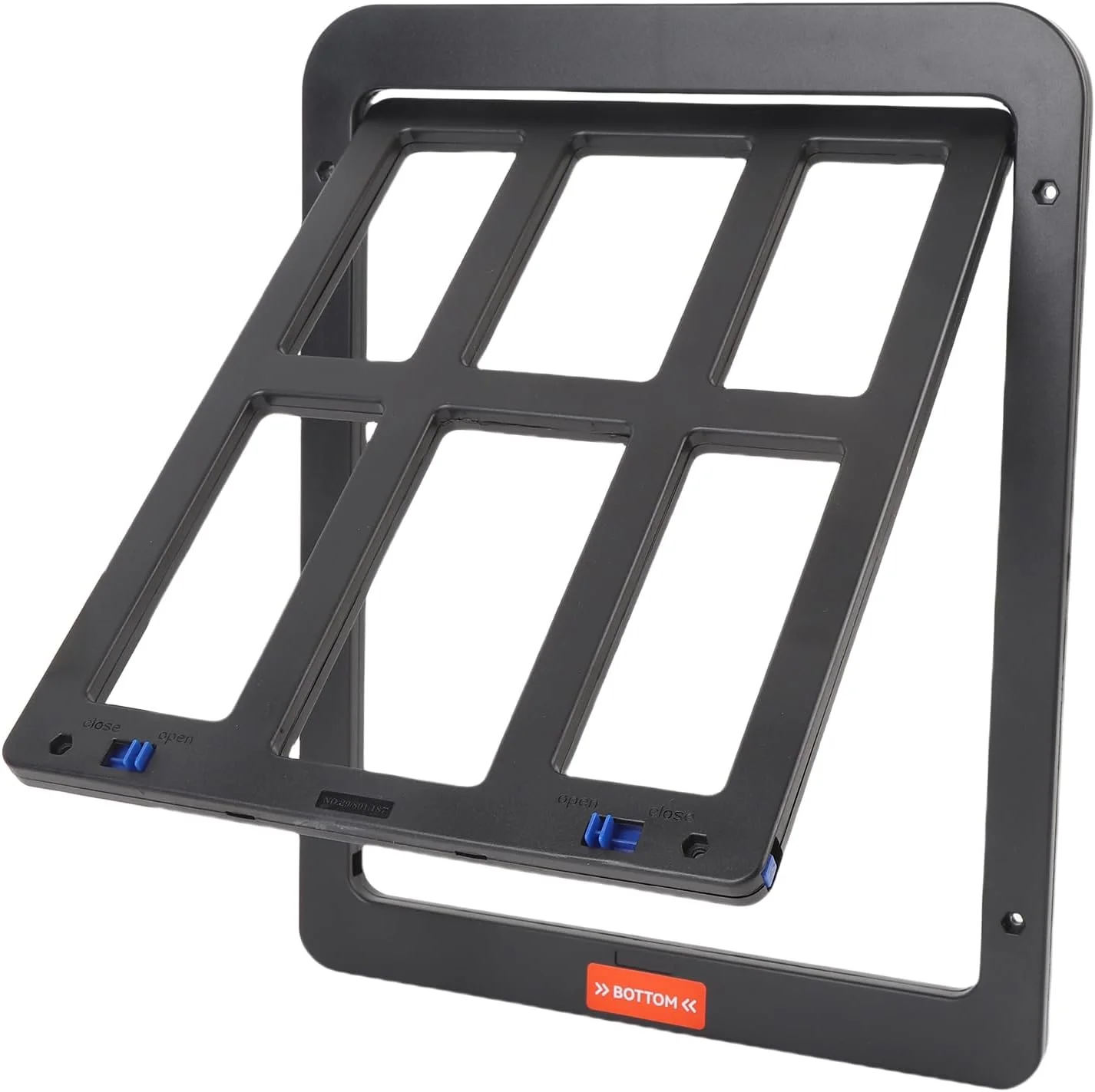 درب توری بزرگ حیوانات خانگی، ابزار باز کردن دریچه 31.5x25x1 سانتی متر، درب پلاستیکی با دسترسی آسان، تهویه پیشرفته، درب چند منظوره برای سگ ها و گربه ها (مشکی)