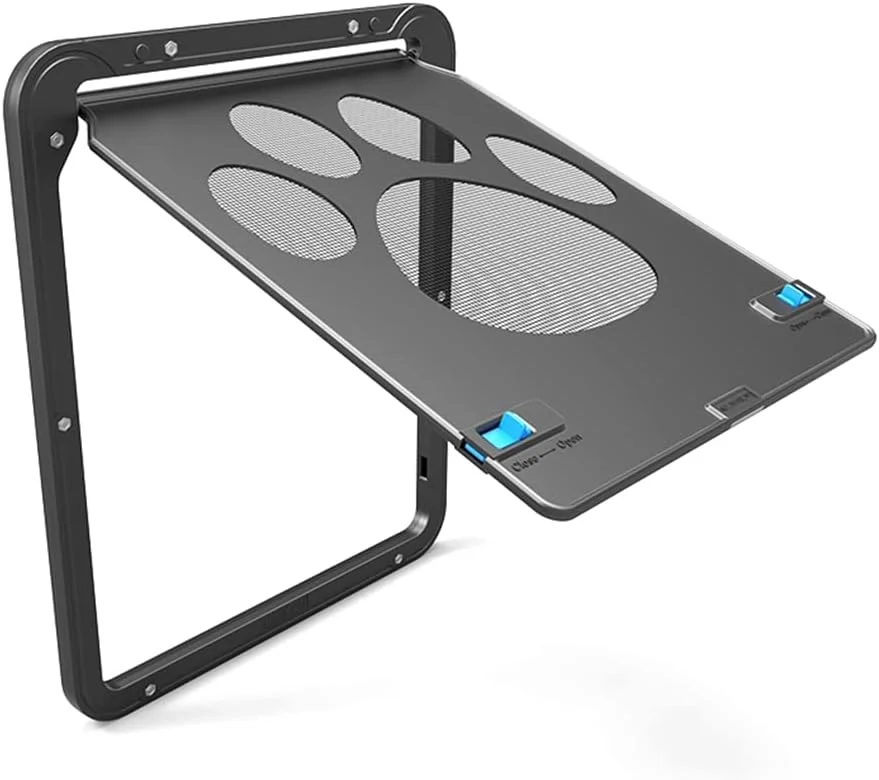 درب ورودی حیوانات خانگی، مناسب گربه و سگ، با قابلیت کنترل ورود و خروج، محافظ صفحه نمایش الکترونیکی، مناسب پنجره، دیوار و توری پشه بند