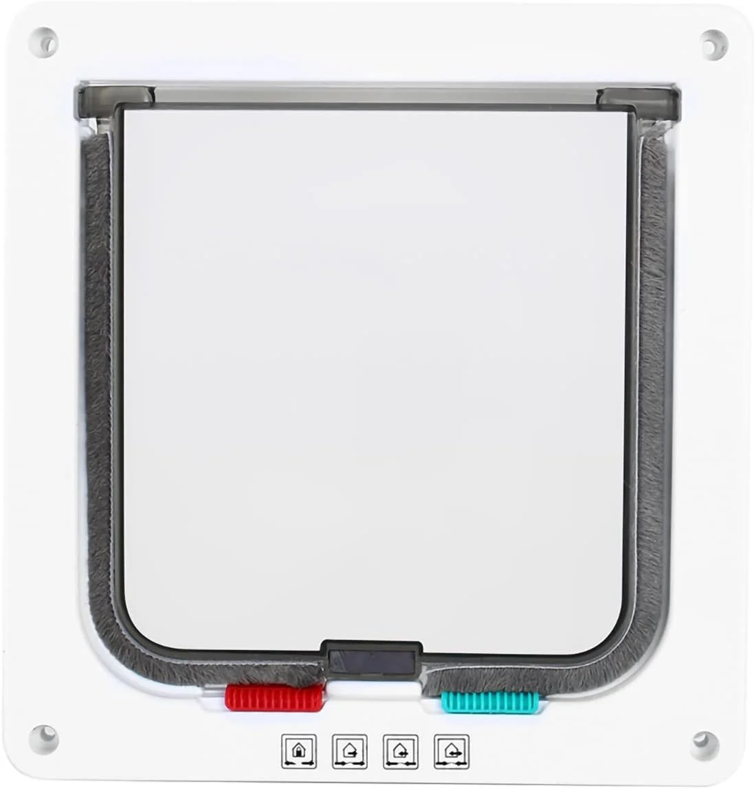 درب گربه ای قفل دار 4 حالته سایز M مناسب گربه، سگ کوچک، بچه گربه، مقاوم در برابر آب و هوا