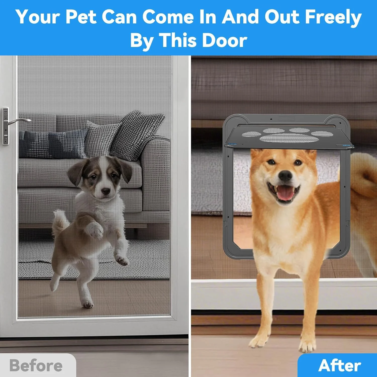 دریچه حیوانات خانگی NAMSAN برای توری پنجره با بسته شدن مغناطیسی