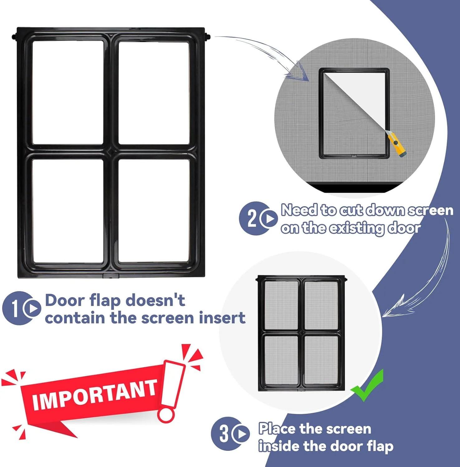درب حیوانات خانگی نامسان برای سگ ها و گربه ها، سایز 30.5 سانتی متر در 40.6 سانتی متر