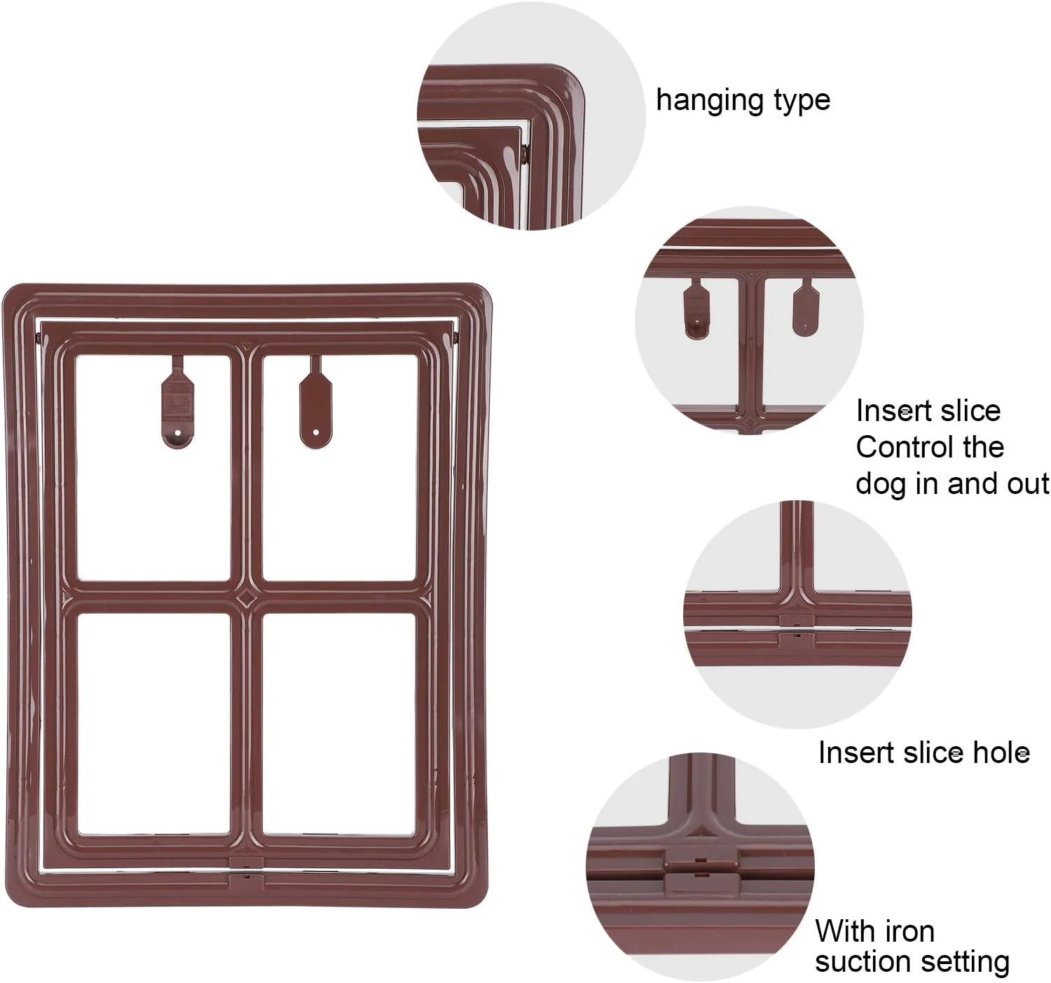 درب حیوانات خانگی MLDWME، درب دریچه گربه سگ سایز کوچک برای درهای داخلی و خارجی نصب آسان