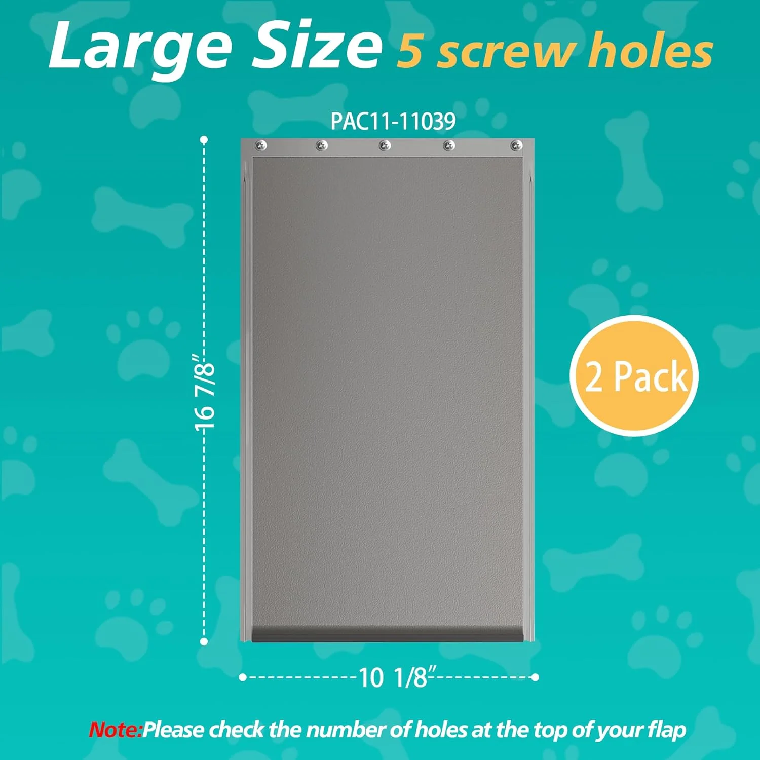 2 بسته فلپ جایگزین درب بزرگ سگ همراه با پیچ - فلپ جایگزین درب حیوانات خانگی سازگار با درب های سگ Freedom PetSafe PAC11-11039 10 1/8" X 16 7/8", انعطاف پذیر، بدون تاب برداشتگی