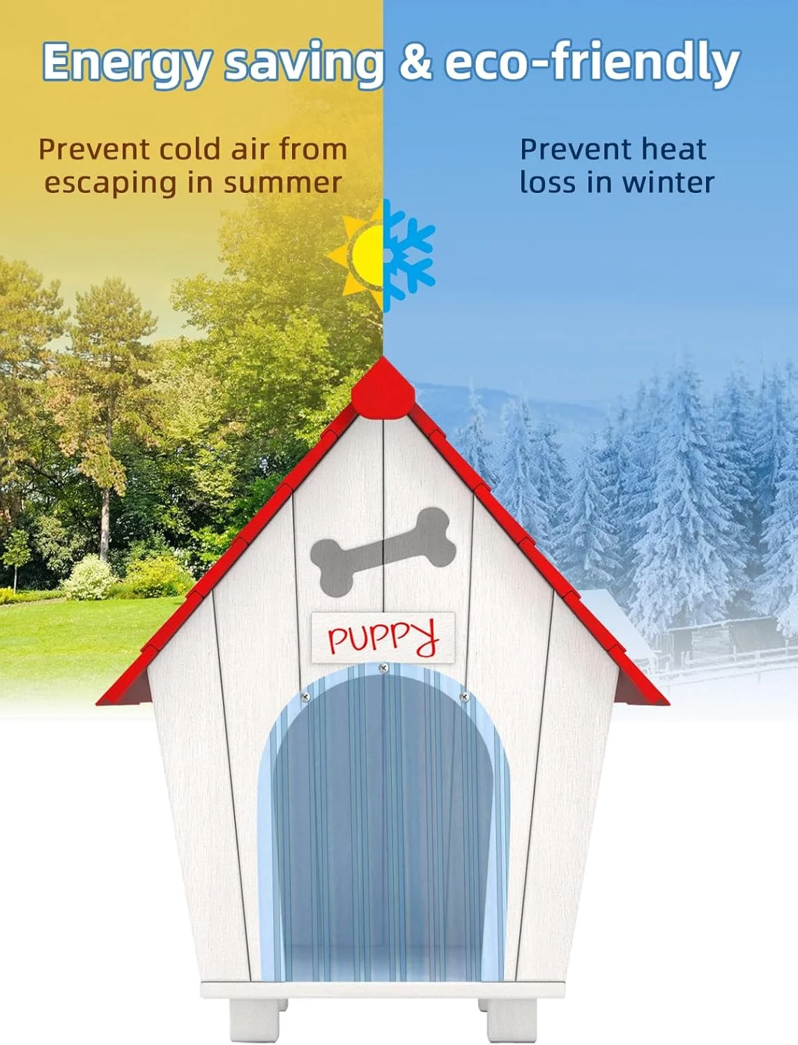 پوشش جایگزین درب سگ MEWTOGO، نوار پلاستیکی وینیل ایمن برای خانه سگ یا درب گربه، پوشش درب خانه سگ شفاف و سازگار با محیط زیست، برش و نصب آسان، 40 سانتی متر در 1.5 متر