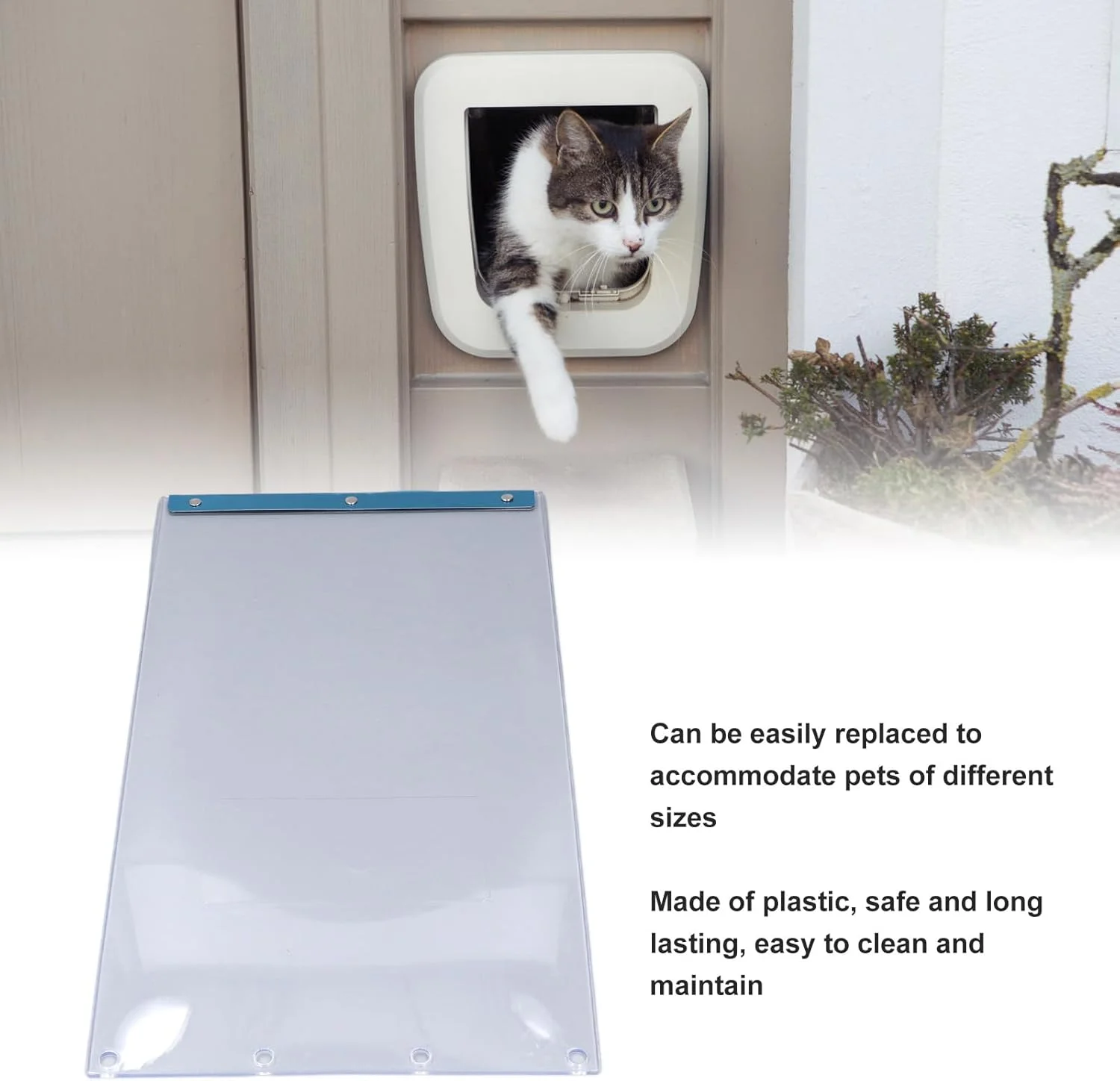 نوارهای درب خانه حیوانات خانگی پلاستیکی مغناطیسی، نوارهای جایگزین درب سگ مقاوم در برابر آب و هوا، جلوگیری از گرد و غبار، نصب آسان، نوارهای جایگزین درب سگ برای خانه سگ و گربه