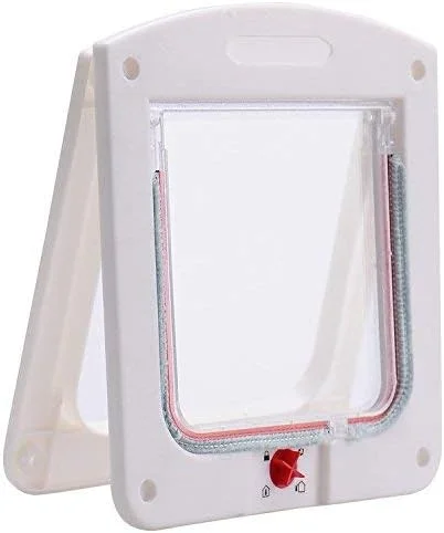 درب دریچه ای قفل دار 4 طرفه مغناطیسی حیوانات خانگی سگ گربه مناسب توله سگ و بچه گربه خاکستری