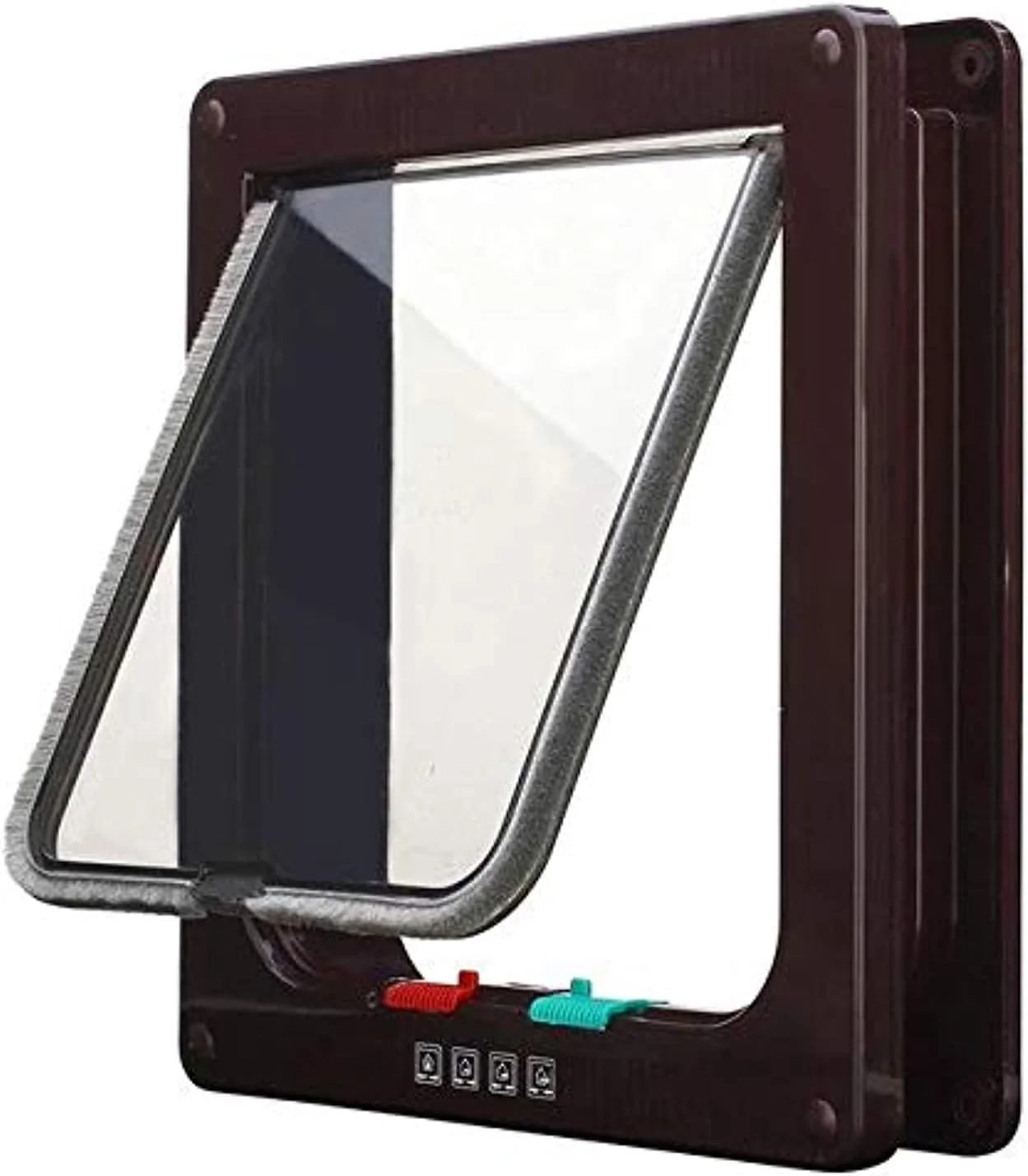 درب پلاستیکی ABS برای گربه و سگ، دارای قفل 4 طرفه، لوازم حیوانات خانگی، درب ورودی خانه، درب حیوانات خانگی برای گربه و سگ، 20X19.2X5CM، پیشنهاد برای وزن زیر 14 کیلوگرم و دور کمر 40 سانتی متر