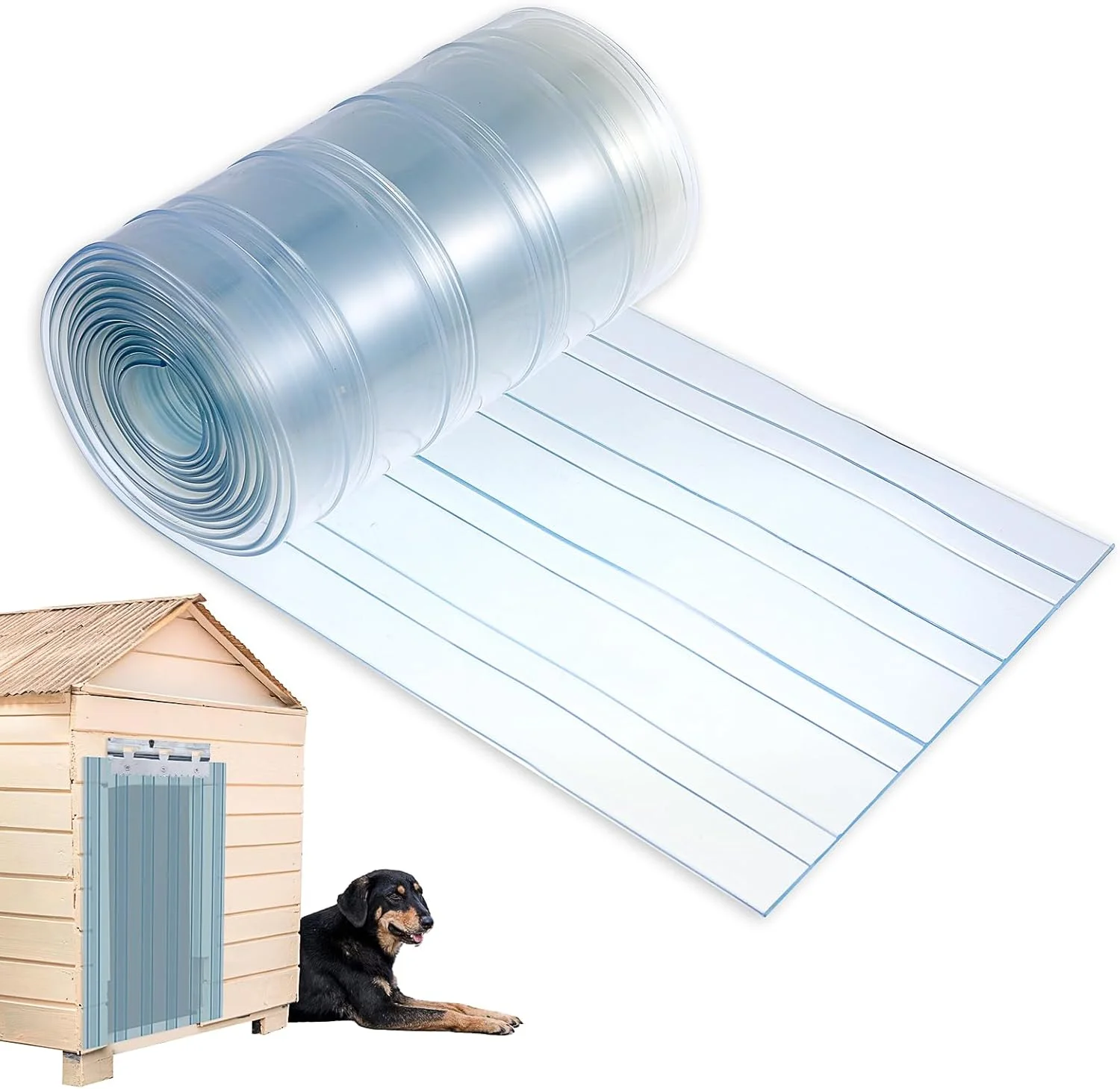 نوارهای جایگزین درب حیوانات خانگی - نوار پلاستیکی وینیل ایمن برای درب ورودی خانه سگ یا درب گربه، نوار درب شفاف خانه سگ، برش و نصب آسان (22 سانتی متر x 3 متر)