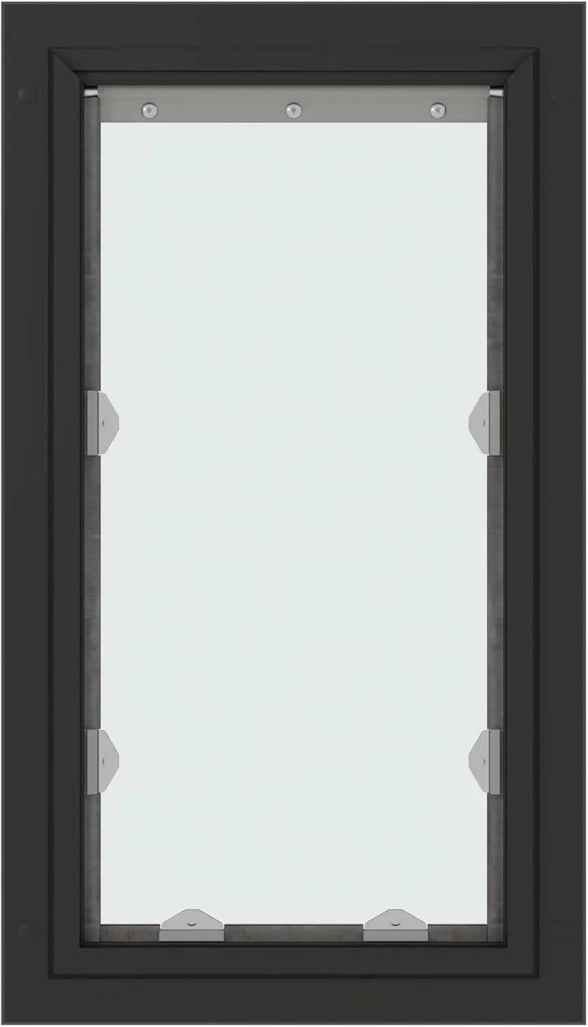 درب حیوانات خانگی لیبرتی برای درها | دریچه شفاف وینیل برای سگ و گربه برای درهای داخلی و خارجی | قاب آلومینیومی بادوام و ضد زنگ | مشکی، بزرگ، تک دریچه