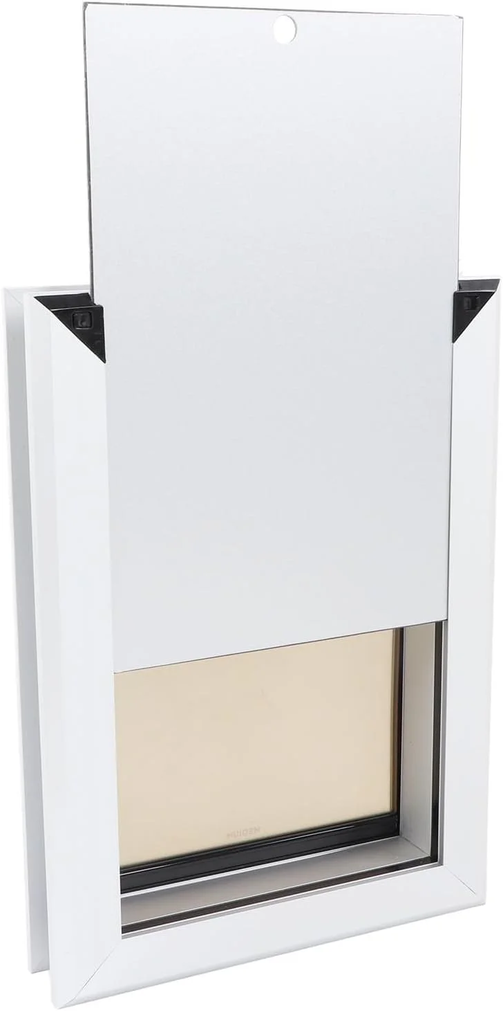 درب حیوانات خانگی LJCM، دریچه سگ با قفل، بادوام، انعطاف پذیر برای گربه ها، برای درهای داخلی و خارجی (418x306.5x65mm)