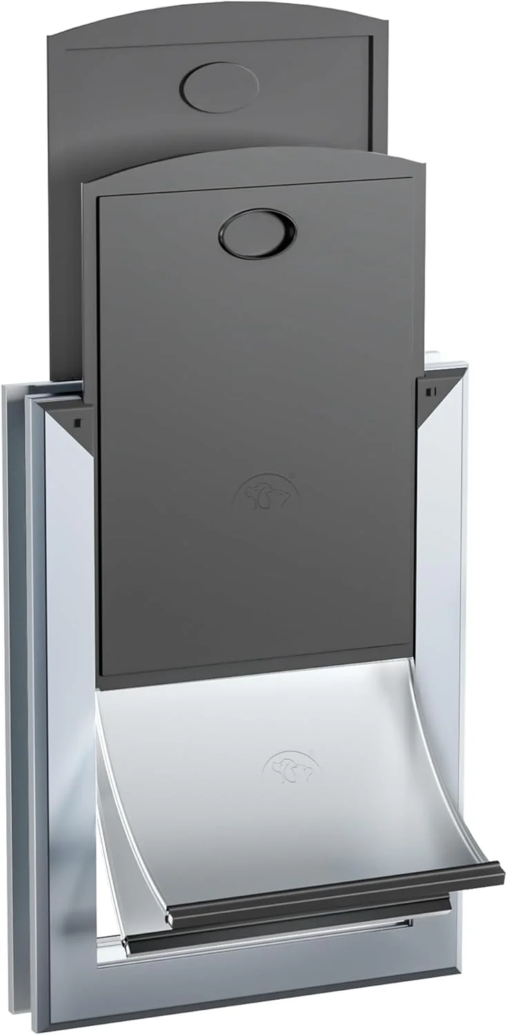 درب بزرگ حیوانات خانگی برای درب های داخلی و خارجی. درب حیوانات خانگی با پنل های قفل کشویی دوتایی نصب آسان، فلپ های مغناطیسی دوتایی، درب حیوانات خانگی برای حیوانات خانگی بزرگ تا 45 کیلوگرم.