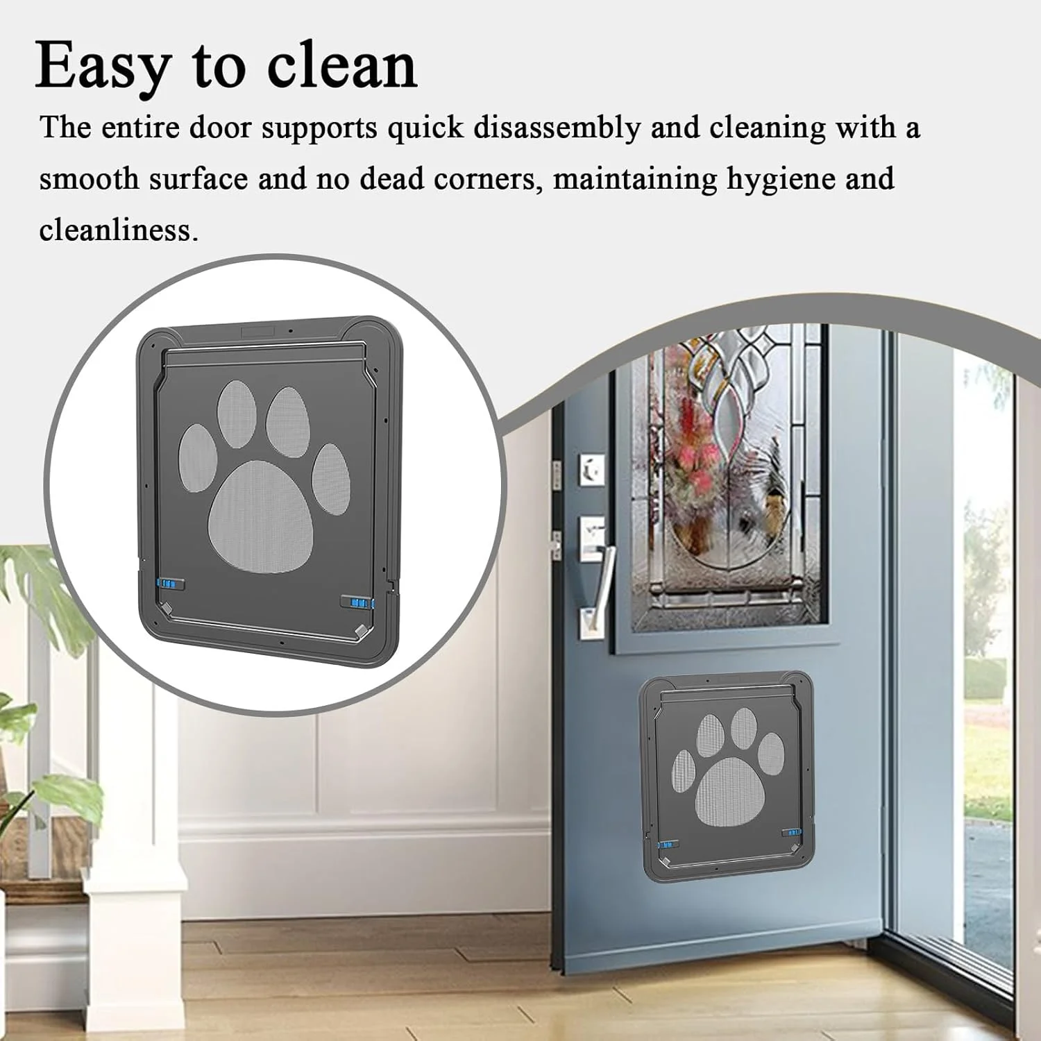 درب توری سگ با دریچه داخلی | درب ورودی توری سگ با قفل - دریچه جایگزین قابل تنظیم با نصب آسان برای استفاده در بالکن پاسیو