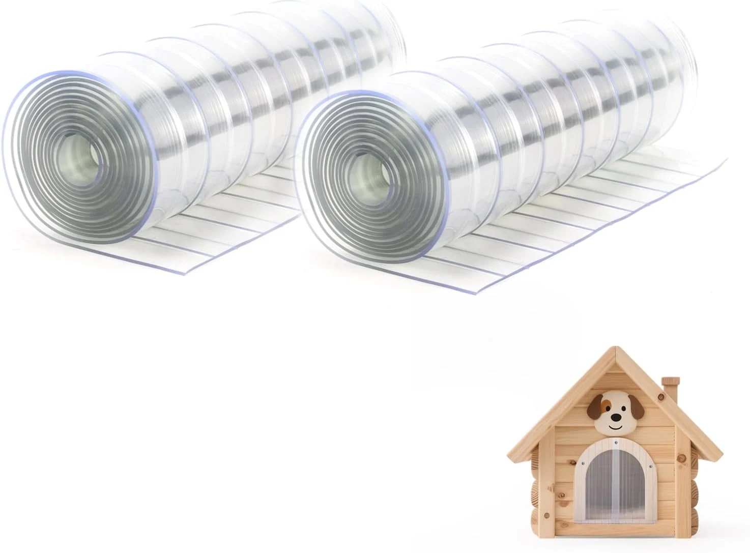 درب پلاستیکی وینیل HIDROSIL برای خانه سگ - 70x30 سانتی متر [2 عدد]، نوارهای جایگزین درب سگ، برای درب سگ یا گربه - درب خانه سگ یا قفس، شفاف
