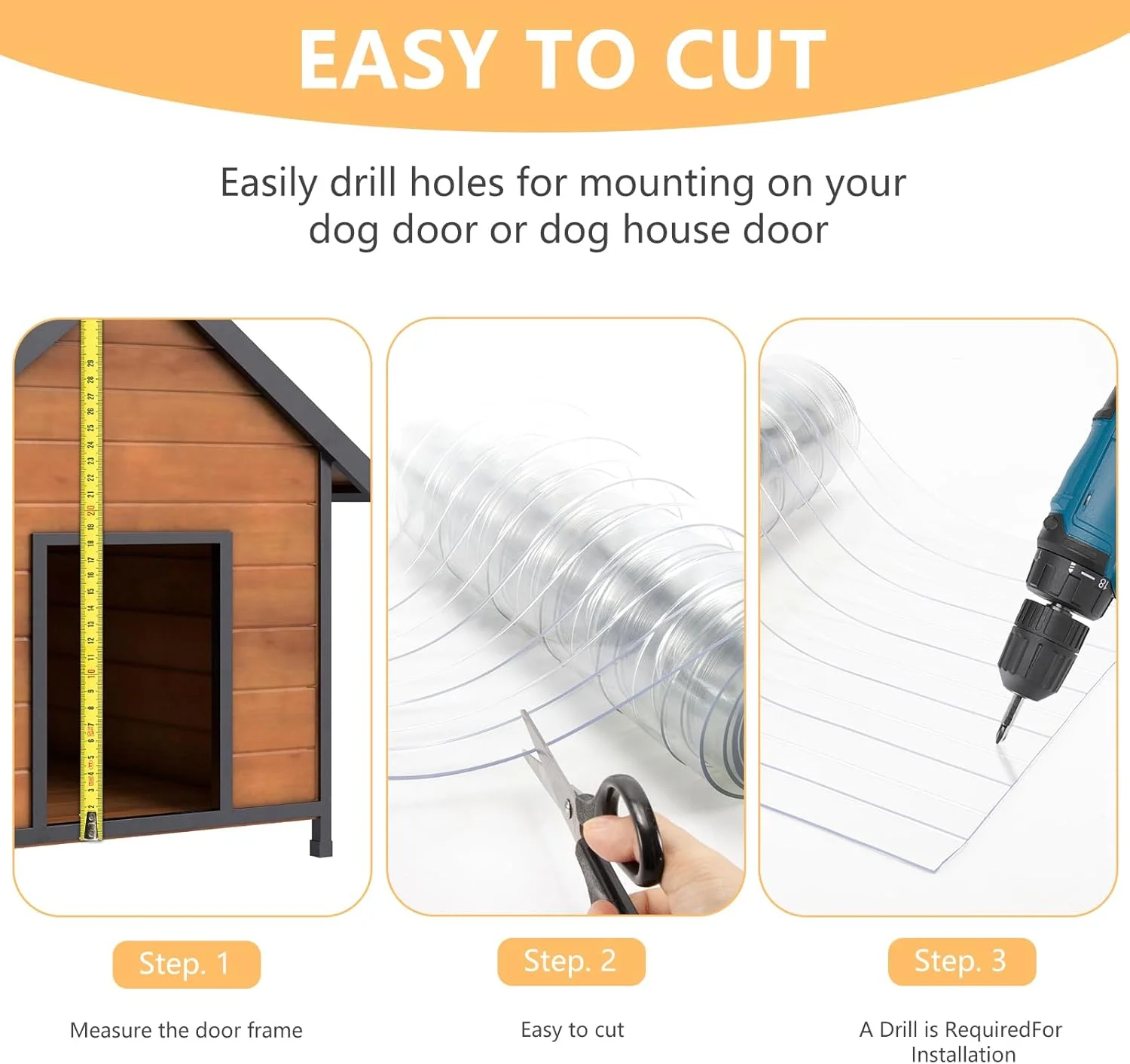 درب پلاستیکی وینیل HIDROSIL برای خانه سگ - 70x30 سانتی متر [2 عدد]، نوارهای جایگزین درب سگ، برای درب سگ یا گربه - درب خانه سگ یا قفس، شفاف