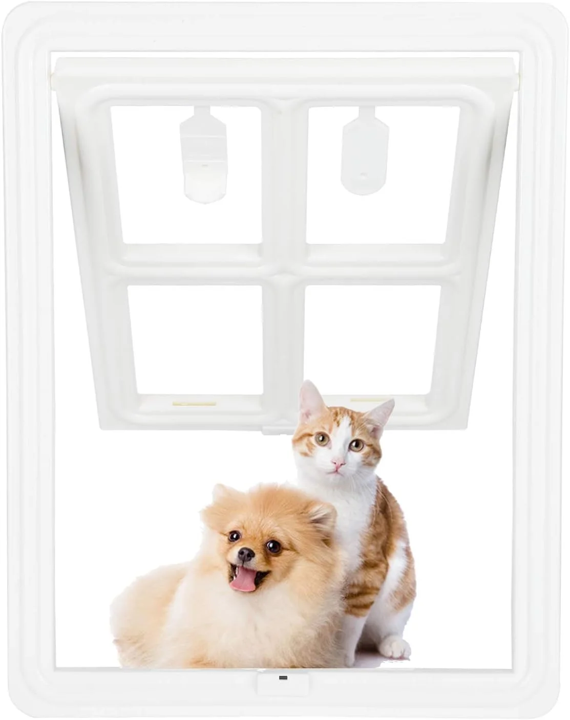 درب کوچک حیوانات خانگی hsTrjz-MaXj مناسب سگ و گربه سایز کوچک، درب جداشدنی با نصب آسان، سفید، سایز کوچک