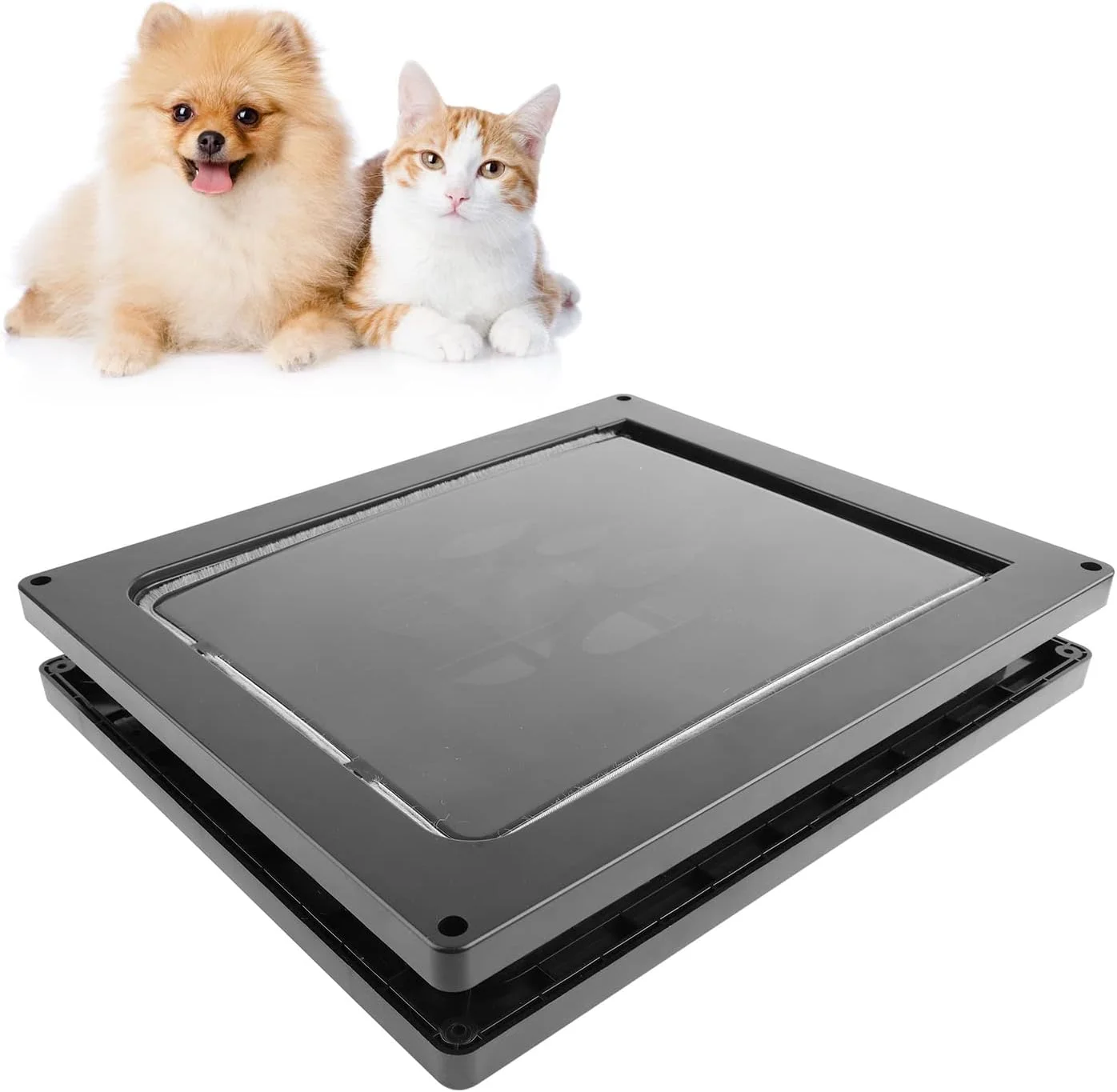 درب حیوانات خانگی، درب بادوام و ضخیم با طراحی مدرن و کاربردی برای دیوار، مناسب سگ و گربه (مشکی)