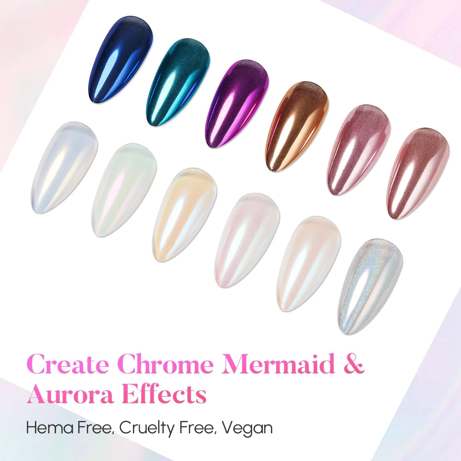 پودر کروم ناخن آیمیلی طلایی و مرواریدی 12 رنگ با جلوه آینهای و مرواریدی، پودر اکلیل ناخن، ست پودر اکلیل صدفی رنگین کمانی - 1 پودر کروم ناخن آیمیلی طلایی و مرواریدی 12 رنگ با جلوه آینهای و مرواریدی، پودر اکلیل ناخن، ست پودر اکلیل صدفی رنگین کمانی - 1