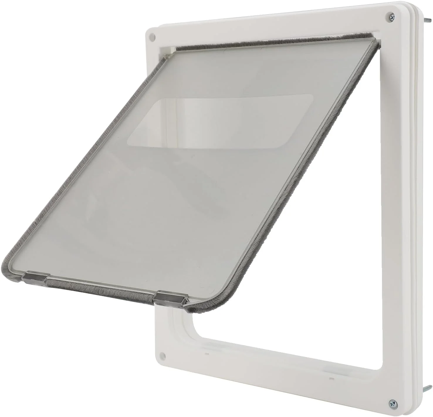 درب دریچه گربه گرنی، درب حیوانات خانگی ضد آب دو طرفه و بدون صدا، درب سگ گربه برای درهای داخلی و خارجی، درب گربه سگ برای محفظه جعبه حیوانات خانگی، نصب آسان (سایز L 39-48)