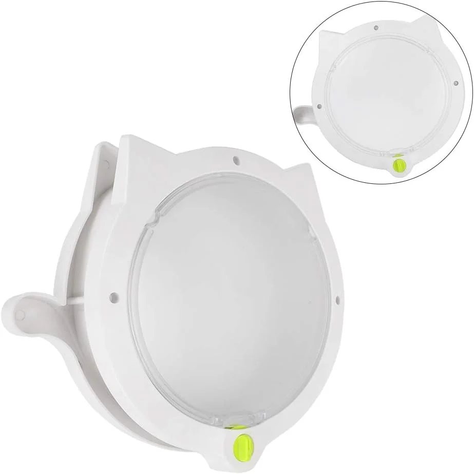 درب گربه ای پلاستیکی سفید رنگ طرح گربه مناسب فضای داخلی/خارجی، لوازم جانبی، دریچه گربه، درب حیوانات خانگی ضد آب برای گربه ها و سگ ها