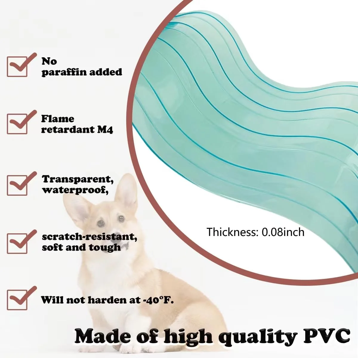 دریچه جایگزین درب سگ GSYUWIH، دریچه های پلاستیکی جایگزین درب سگ برای محافظت از گرما و باران، درب آسان DIY برای درب کشویی، دریچه درب حیوانات خانگی برای گربه ها و سگ های خانگی