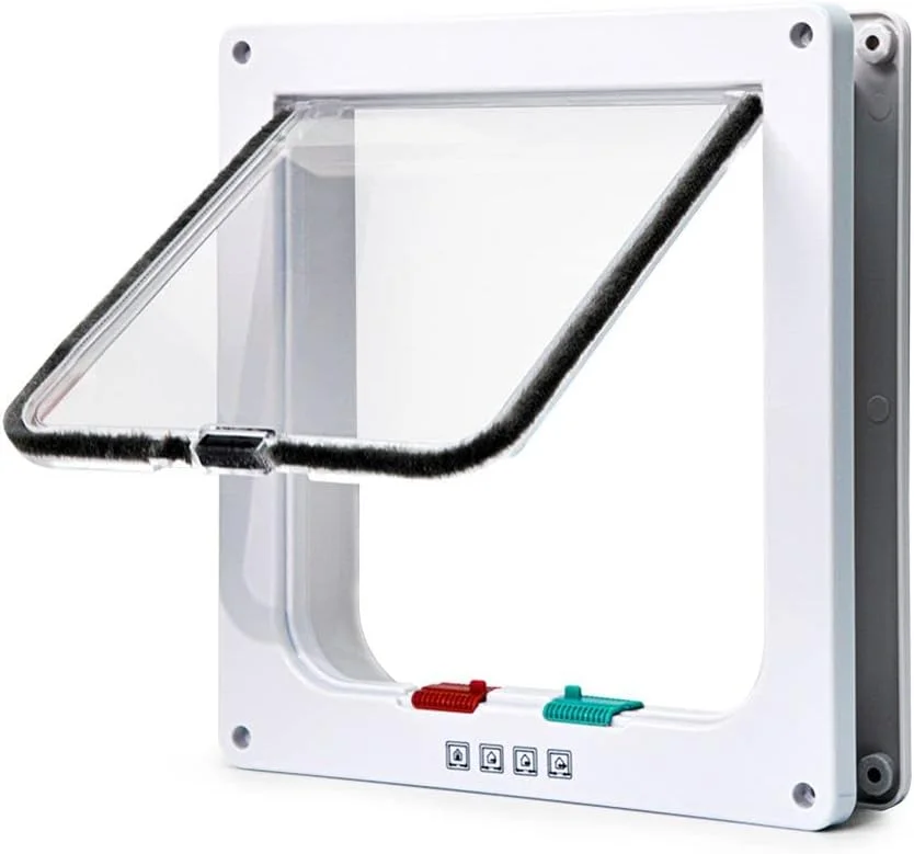 درب گربه و سگ با قفل امنیتی 4 حالته در 4 سایز مختلف، کیت درب ورودی حیوانات خانگی