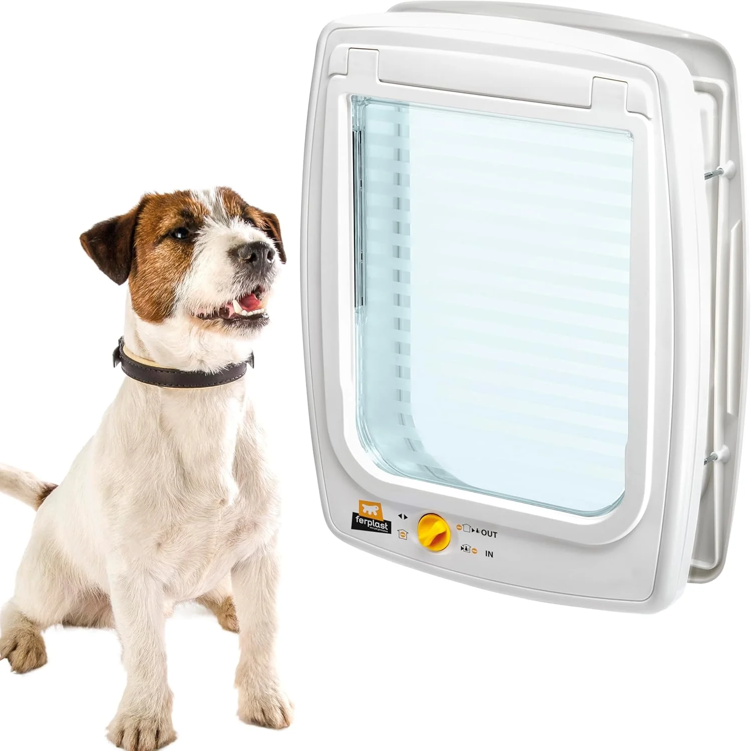 درب حیوانات خانگی فرپلاست مدل SWING 11، دریچه گربه مناسب برای همه حیوانات خانگی، نصب سریع، ورود و خروج قابل کنترل چهار طرفه - سفید بزرگ 31 x 9.6 38.4 سانتی متر (دهانه: 21.8 25.5 سانتی متر) 72106011