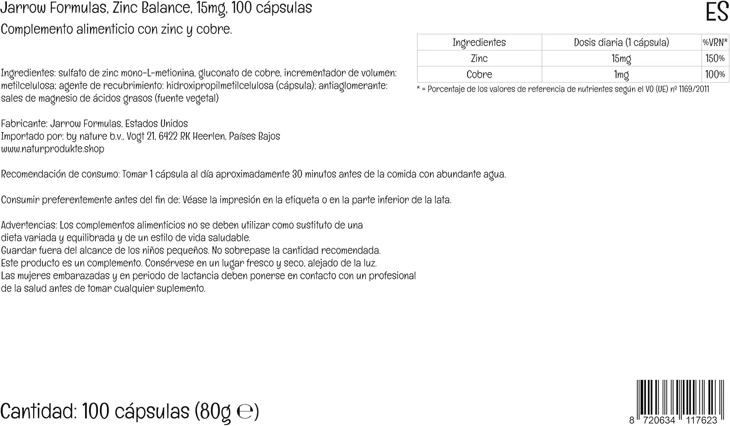 مکمل روی بالانس Jarrow Formulas، روی 15 میلی گرم و مس 1 میلی گرم، 100 کپسول گیاهی، بدون گلوتن، مناسب گیاهخواران، بدون سویا، بدون GMO، مکمل مواد معدنی