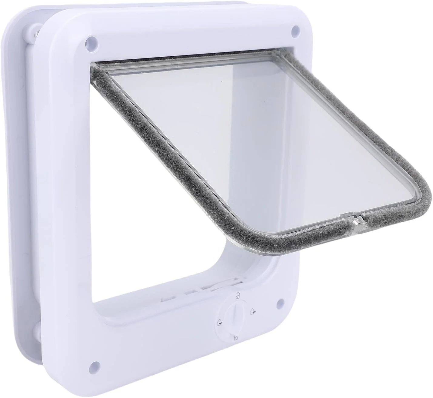 درب حیوانات خانگی Fabater Rabat با طراحی مینیمالیستی و درب 4 طرفه برای پنجره حصار، نصب آسان برای استفاده چند منظوره (L)