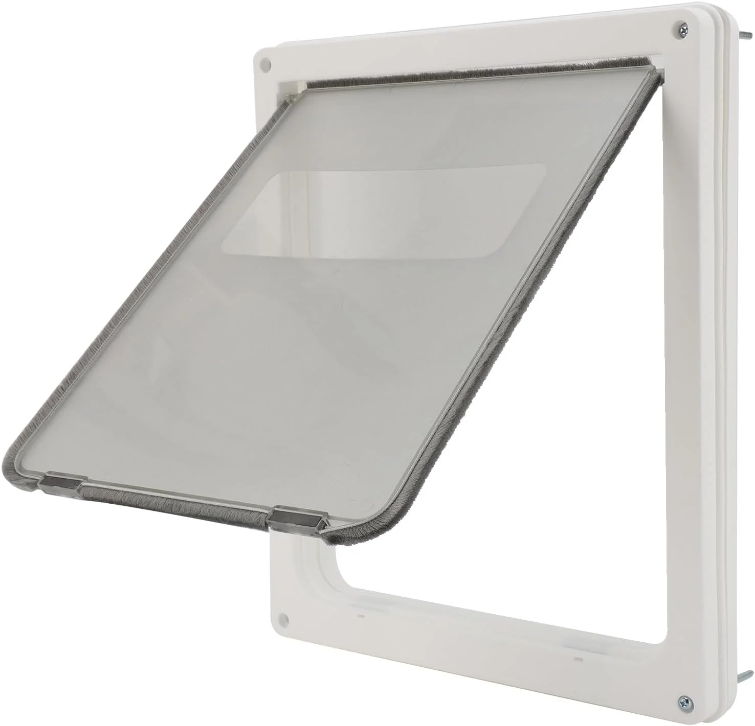 درب حیوانات خانگی داخلی و خارجی Eujgoov، درب حیوانات خانگی دو طرفه مقاوم در برابر آب و هوا و بی صدا برای قفس حیوانات خانگی (سایز بزرگ)