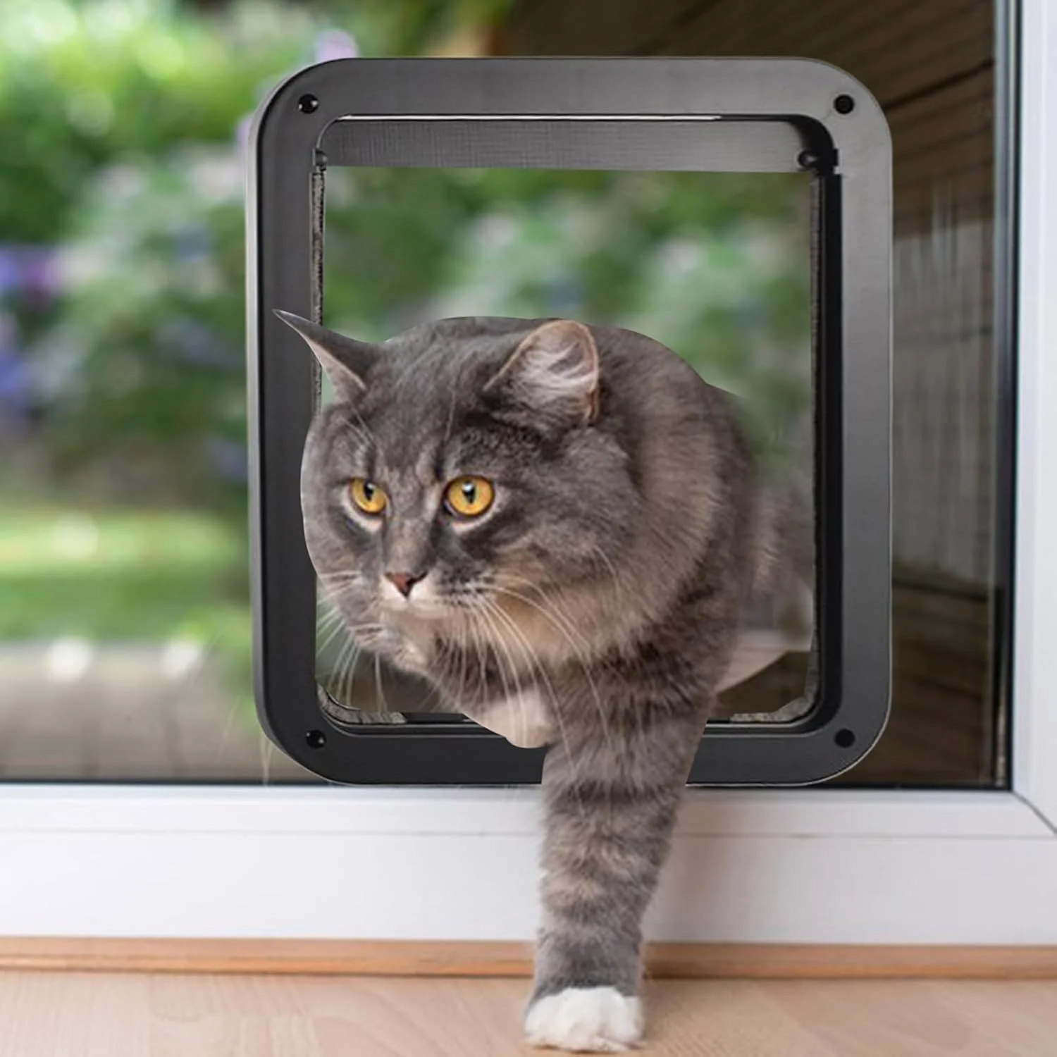 درب گربه برای دیوار | درب توری سگ برای فضای بیرونی | درب حیوانات خانگی مقاوم در برابر پنجه، قابل تنفس برای دیوار، بالکن، آپارتمان، ایوان، پاسیو، داخل خانه، راهرو