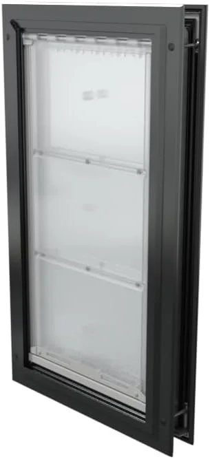 دریچه سگ بزرگ Endura Flap برای درها | طراحی شده برای نژادهای سگ بزرگ و قد بلند | دریچه عایق برای بهره وری انرژی | قاب آلومینیومی مقاوم در برابر آب و هوا و ایمن | مشکی، خیلی بزرگ، دو دریچه