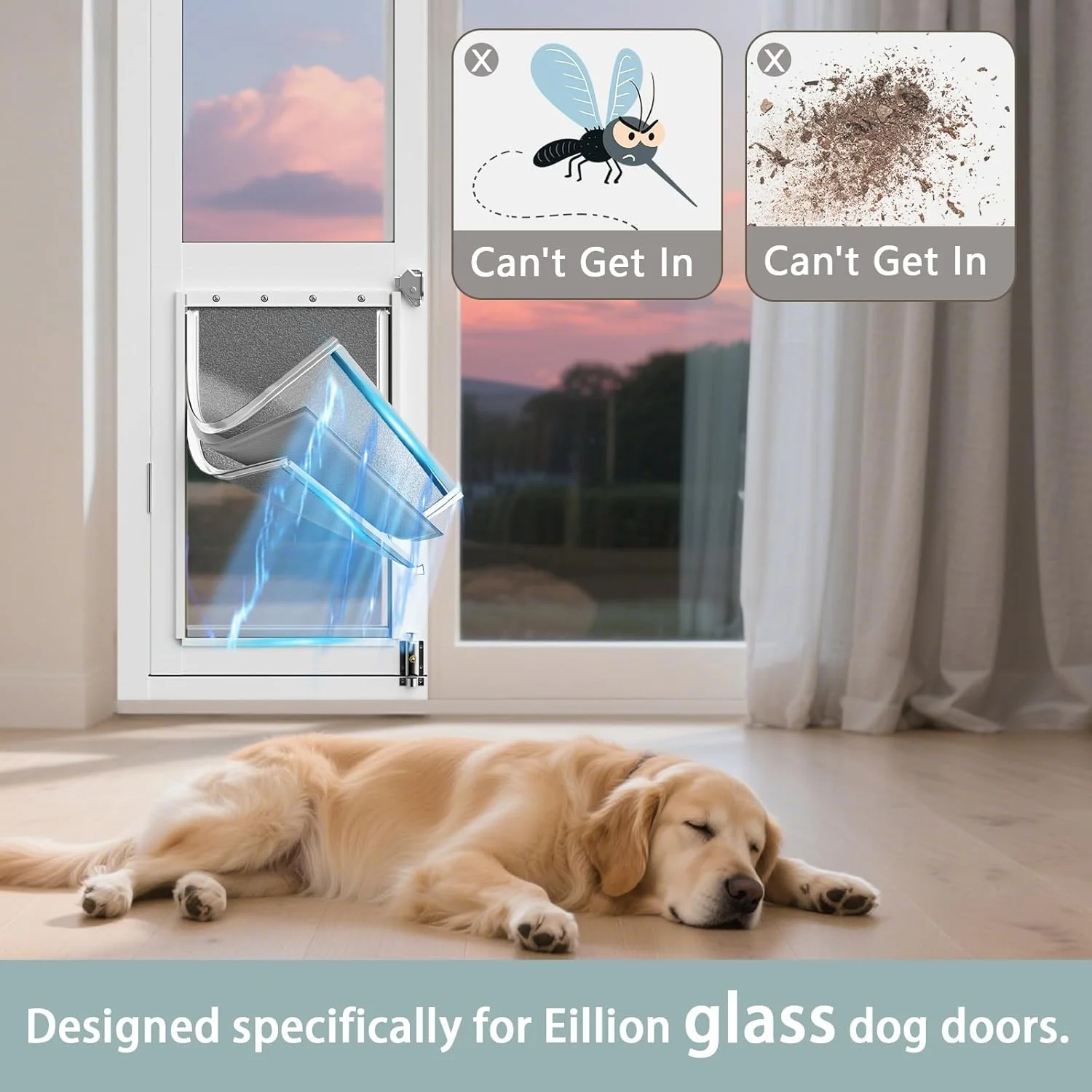 درب تعویضی بزرگ سگ ایلیون - فقط مناسب درب های شیشه ای کشویی حیوانات خانگی ایلیون (سایز بزرگ)