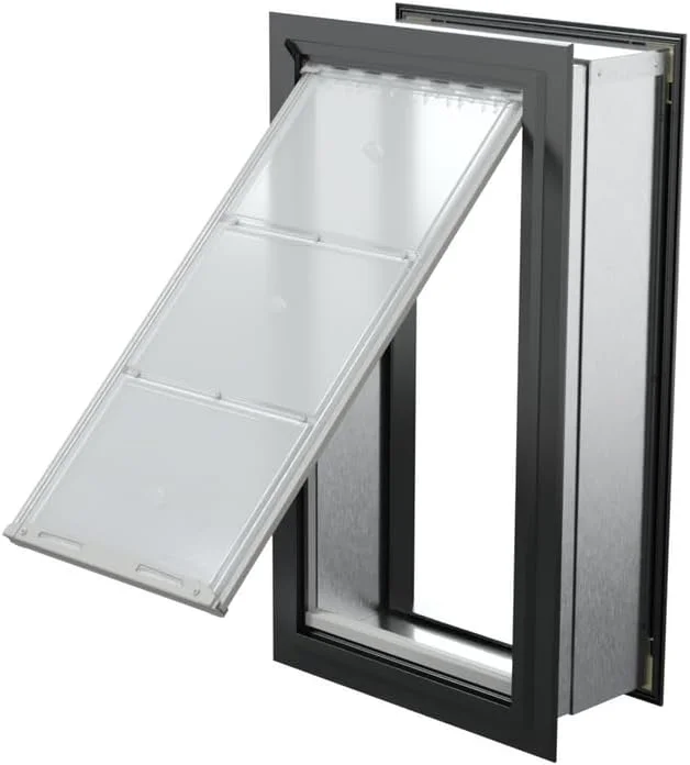 درب حیوانات خانگی بزرگ Endura Flap برای دیوارها | تک لنگه | نصب از طریق دیوار | قاب مشکی | طراحی شده برای سگ های XL | آزادی را به سگ بزرگ شما می دهد | خانه شما را از گرمای شدید و سرما عایق می کند