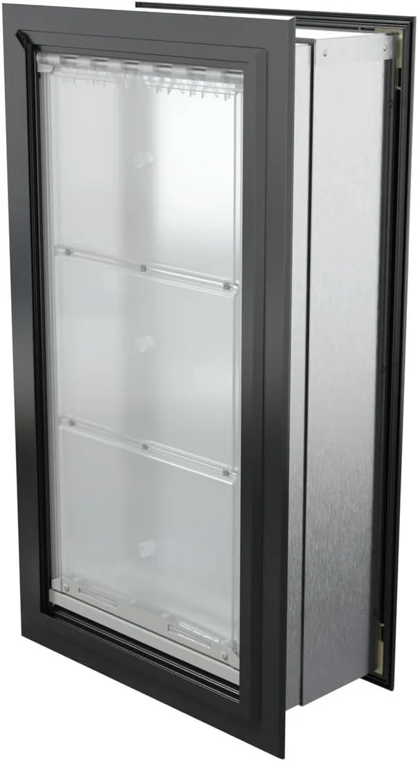 درب حیوانات خانگی بزرگ Endura Flap برای دیوارها | تک لنگه | نصب از طریق دیوار | قاب مشکی | طراحی شده برای سگ های XL | آزادی را به سگ بزرگ شما می دهد | خانه شما را از گرمای شدید و سرما عایق می کند