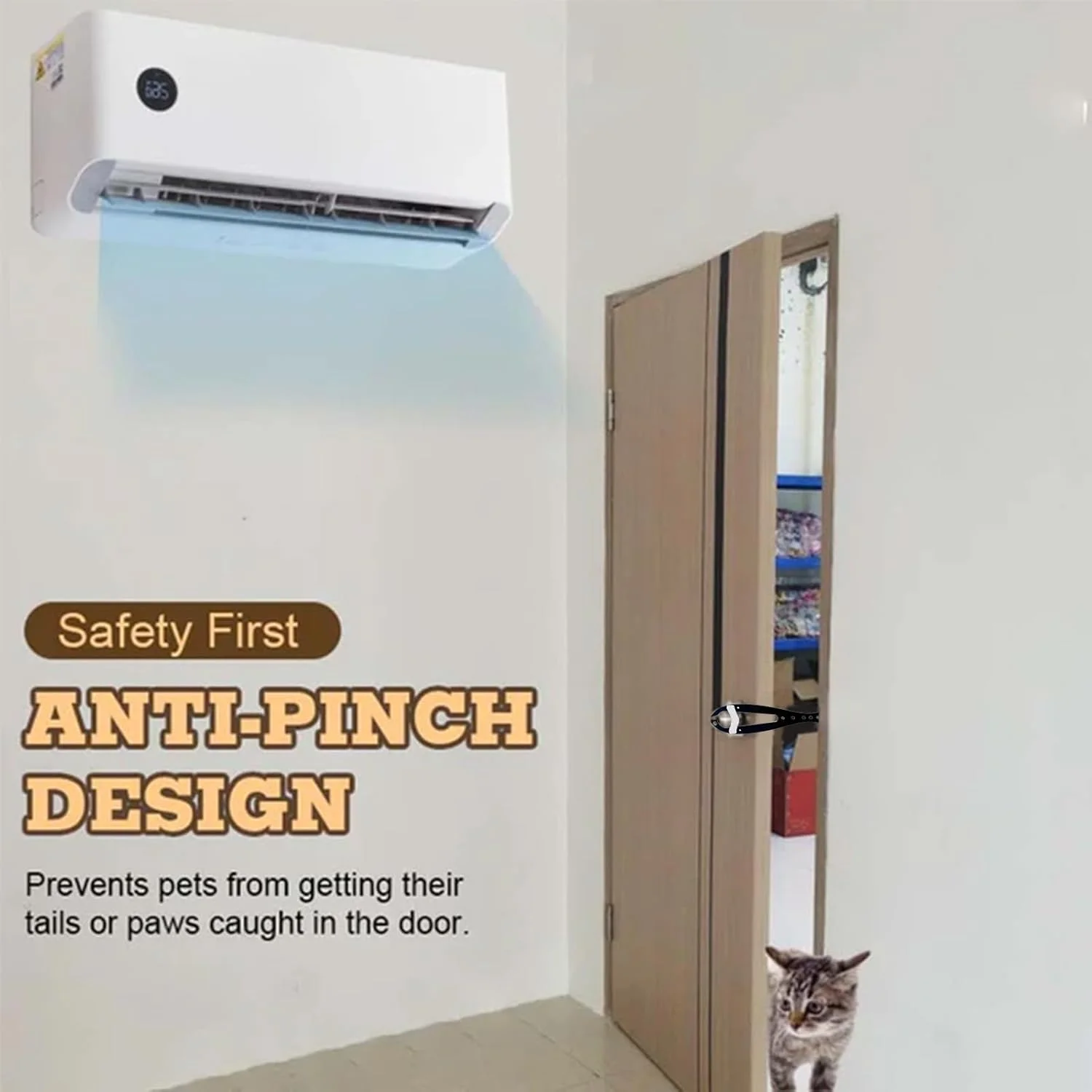 نگهدارنده درب گربه - نگهدارنده قابل تنظیم درب حیوانات خانگی، درب داخلی را برای گربه ها باز نگه دارید - برای اتاق نشیمن، اتاق خواب، بالکن، اتاق مطالعه، آپارتمان، خانه