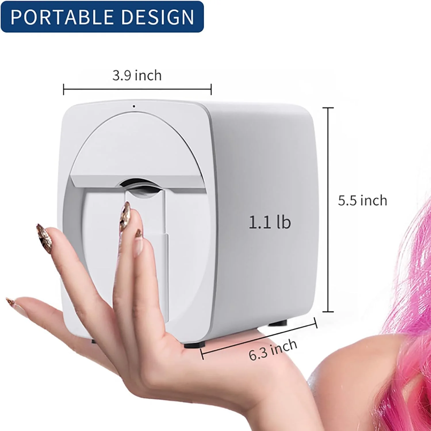 دستگاه چاپ ناخن هوشمند حرفه ای موبایل، دستگاه نقاشی ناخن قابل حمل کنترل تلفن هوشمند برای سالن زیبایی یا استفاده خانگی تجهیزات چاپ هنری DIY هوشمند دستگاه چاپ ناخن هوشمند حرفه ای موبایل، دستگاه نقاشی ناخن قابل حمل کنترل تلفن هوشمند برای سالن زیبایی یا استفاده خانگی تجهیزات چاپ هنری DIY هوشمند