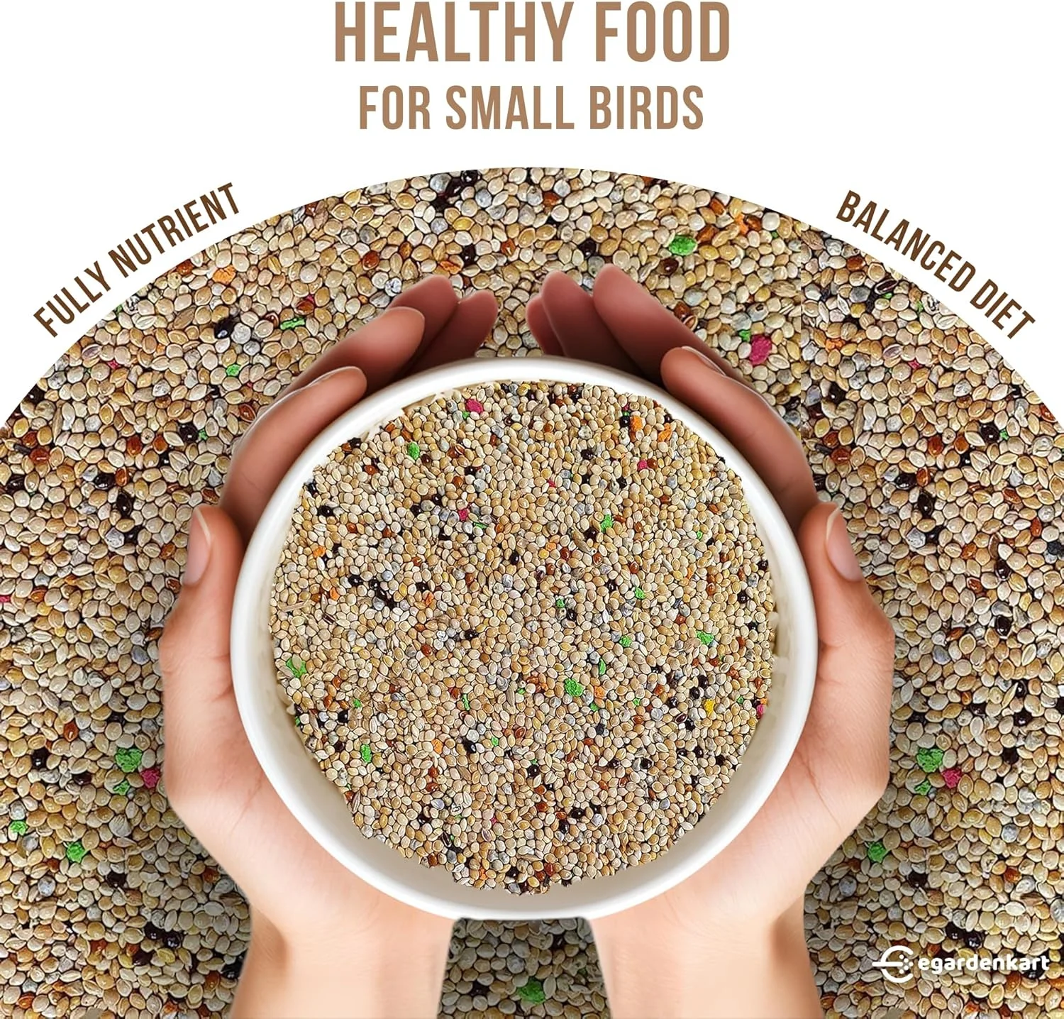 غذای پرنده کوچک Egardenkart برای مرغ عشق - 10 کیلوگرم، دانه پرنده برای پرندگان کوچک و پرندگان وحشی | غذای پرنده برای فنچ ها قناری ها عروس هلندی نوک قلابی کبوترها بلدرچین ها و گنجشک ها مخلوط دانه (10 کیلوگرم، مرغ عشق)