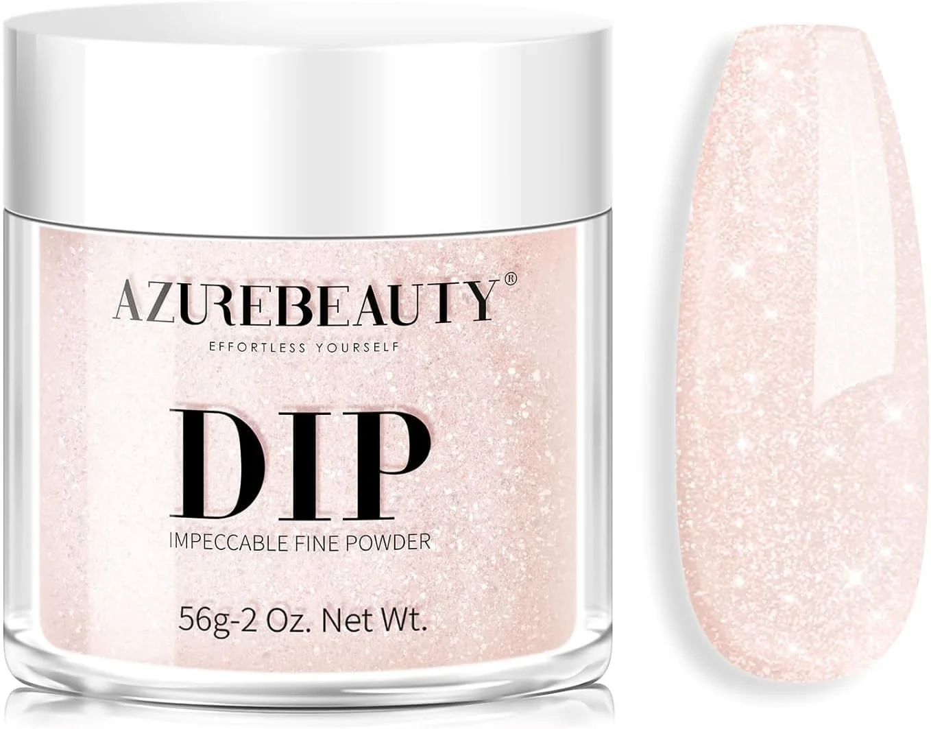 پودر دیپ آزور بیوتی - رنگ صورتی هلویی اکلیلی 56 گرمی، پودر دیپ براق صورتی رز اکلیلی کریستالی فرنچ، مناسب برای شروع طراحی ناخن، مانیکور سالنی، هدیه خانگی