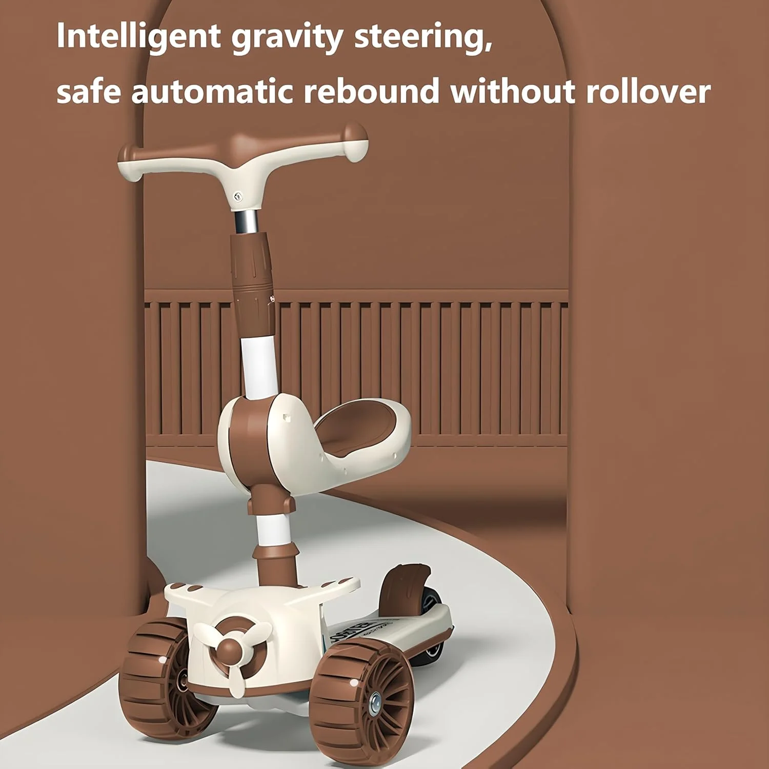 اسکوتر 3 چرخ کودک - تاشو و بادوام، اسکوتر 2 در 1 نشسته و ایستاده برای کودکان با چرخ های LED چشمک زن، فرمان قابل تنظیم، عرشه پهن برای نوزادان پسر و دختر